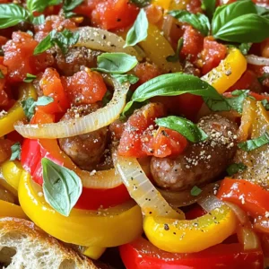 - 1 pound Italian sausage (mild or spicy) - 2 bell peppers (1 red and 1 yellow), sliced - 1 medium onion, sliced - 3 cloves garlic, minced - 1 can (14 oz) diced tomatoes, undrained - 1 tablespoon Italian seasoning - 1 teaspoon red pepper flakes (optional) - Salt and black pepper to taste - Fresh basil leaves, for garnish - Crusty bread or sub rolls, for serving You can swap the Italian sausage for chicken or turkey sausage. This can make the dish lighter but still tasty. For a vegetarian option, use plant-based sausage. If you want less heat, skip the red pepper flakes. Feel free to use any color of bell pepper you like; green, orange, or even a mix can work well. If you don’t have fresh basil, use dried basil or parsley for a different flavor. For Italian sausage, I recommend brands like Johnsonville or Aidells. They offer great flavor and quality. For canned tomatoes, Muir Glen or San Marzano are reliable options. For Italian seasoning, look for McCormick or Simply Organic. They have blends that are packed with flavor. Always check for brands that focus on natural ingredients to keep your meal healthy and tasty. To start, wash your bell peppers well. Choose one red and one yellow for color. Slice them into thin strips. This helps them cook evenly. Next, slice the onion into half-moons. Mince three garlic cloves finely. These fresh ingredients will bring great flavor to your dish. Heat a skillet over medium heat. Add the Italian sausage links to the pan. Let them brown on all sides for about 5 to 7 minutes. This step is key. Browning adds a rich flavor to the sausage. Once browned, take them out and place on a cutting board. Cut the sausages into 1-inch pieces. In your slow cooker, start by spreading the sliced onions and bell peppers at the bottom. This layer will cook beautifully. Next, add the minced garlic on top. Then, layer the sliced sausage pieces evenly over the veggies. Avoid mixing yet; keeping layers helps flavors meld better. Cover the slow cooker with its lid. Set it to low heat and cook for 6 to 8 hours. If you are short on time, you can set it to high heat. In this case, cook for 3 to 4 hours. The goal is to have soft vegetables and fully cooked sausage. About 15 minutes before serving, taste the mixture. Adjust the seasoning if needed. If you want a thicker sauce, remove the lid for the last 30 minutes. This helps some liquid evaporate and makes the sauce richer. Now, you’re ready to enjoy this tasty dish! To boost flavor, start with high-quality sausage. I like to use fresh, local Italian sausage. The browning step is key; it adds a rich taste. Brown the links in a skillet for 5-7 minutes before cutting them. This caramelizes the meat and brings out its natural oils. Layer the sausage on top of the veggies in the slow cooker. This way, the juices drip down, soaking the peppers and onions with flavor. For soft veggies, slice them thinly. Thin strips cook faster and soak up flavor better. Layer the onions and peppers in the slow cooker first. This helps them cook evenly and stay tender. Avoid stirring the mixture while it cooks; let the layers do their magic. If you want even softer veggies, cook on low for the full 8 hours. This slow cooking breaks down the fibers and enhances the taste. When choosing sausage, think about heat levels. Mild sausage is great for a family meal, while spicy adds a kick. Look for sausage made with natural ingredients. Avoid fillers and preservatives. If you want to customize, try mixing different types of sausage. A blend of sweet and spicy can create a delightful balance. Always check the expiration date to ensure freshness for the best flavor. {{image_4}} You can spice up your dish by choosing spicy Italian sausage. This adds heat and depth. If you want more kick, sprinkle in extra red pepper flakes. You can mix and match mild and spicy sausages. This gives layers of flavor and heat. For a vegetarian twist, swap the sausage for plant-based options. Try using lentils or chickpeas. These options add protein and texture. You can also use store-bought vegan sausage that mimics the flavor. This way, everyone can enjoy the meal. Feel free to switch up the veggies. Add zucchini, mushrooms, or eggplant for a richer taste. If you want a sweeter flavor, include more bell peppers. You can also add greens like spinach for added nutrition. This way, you cater to different tastes and make the dish your own. To store leftovers, first let the dish cool. Place it in an airtight container. Make sure to cover the container tightly to keep moisture in and air out. Store it in the fridge for up to three days. If you want to keep it longer, consider freezing. To reheat, you can use the microwave or stovetop. If using the microwave, place a portion in a bowl, cover it, and heat for 1 to 2 minutes. Stir halfway to ensure even heating. On the stovetop, add a splash of water or broth to a pan. Heat over low until warmed through, stirring occasionally. To freeze, use a freezer-safe container or bag. Divide the sausage and peppers into single servings. This makes it easy to defrost only what you need. Label each bag with a date. You can freeze this dish for up to three months. When ready to eat, thaw in the fridge overnight before reheating. Yes, you can use frozen Italian sausage. Just add extra cooking time. If using frozen, brown the sausage in the skillet before slicing. This step helps keep the flavor rich. You can serve this dish with crusty bread or sub rolls. It pairs well with a fresh salad or pasta. You might also enjoy it over rice or quinoa for a hearty meal. The sausage is fully cooked when it reaches an internal temperature of 160°F. You can cut a piece in half to check if it’s no longer pink inside. The juices should run clear. Yes, this recipe is great for making in advance. You can prepare it a day or two ahead. Just store it in the fridge and reheat when you're ready to enjoy it. In this blog post, I covered all aspects of cooking Italian sausage and peppers. We explored the key ingredients, steps for preparation, and tips for getting the best flavor. I also shared variations and storage ideas to help you enjoy this dish longer. Use these insights to create a delicious meal that fits your taste. Cooking can be fun and rewarding!