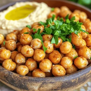 - 1 can (15 oz) chickpeas - 1 tablespoon extra virgin olive oil - 1 teaspoon garlic powder - 1 teaspoon smoked paprika - ½ teaspoon ground cumin - ½ teaspoon sea salt - ¼ teaspoon freshly ground black pepper - ¼ teaspoon cayenne pepper (optional, for an extra kick) - Fresh parsley, finely chopped To make crispy chickpeas, start with a can of chickpeas. Look for a 15 oz can, as this size gives you enough for a snack or a side dish. Drain the chickpeas well. Rinsing them under cold water helps remove excess sodium. After rinsing, dry them thoroughly with paper towels. This step is key for crispiness. Next, you need a tablespoon of extra virgin olive oil. This oil adds flavor and helps the spices stick. Speaking of spices, grab some garlic powder, smoked paprika, ground cumin, sea salt, and black pepper. Each spice adds its own unique touch to the chickpeas. If you like heat, cayenne pepper is a great option. Finally, fresh parsley makes a lovely garnish. It adds color and a fresh taste. You can skip it, but I recommend using it for extra flair. These ingredients combine to create a crunchy flavor explosion that’s hard to resist. First, preheat your air fryer to 400°F (200°C). This step helps cook the chickpeas evenly. Next, take one can of chickpeas and drain them well. Rinsing under cold water is key to removing the canning liquid. After rinsing, use a clean towel to dry the chickpeas. Drying them is vital for that perfect crunch. In a large bowl, combine the dried chickpeas with one tablespoon of olive oil. Then, add one teaspoon of garlic powder, one teaspoon of smoked paprika, half a teaspoon of ground cumin, half a teaspoon of sea salt, and a quarter teaspoon of black pepper. If you like heat, toss in a quarter teaspoon of cayenne pepper. Mix everything well to coat the chickpeas evenly. This ensures every bite bursts with flavor. Carefully place the seasoned chickpeas in the air fryer basket. Make sure they are in a single layer to allow the hot air to circulate. Air fry them for 15 to 20 minutes. At the halfway point, shake the basket gently. This helps them cook evenly. Keep an eye on them as they get golden brown. Once done, remove the basket and let the chickpeas cool for about 3 to 5 minutes. They will get crunchier as they cool down. To get crispy chickpeas, start by drying them well. Wet chickpeas won’t get crunchy. After rinsing, use a clean kitchen towel or paper towels to soak up moisture. The drier, the better! Next, cook in small batches. If you overcrowd the air fryer, the hot air can't circulate. This means your chickpeas may not crisp up as you want. A single layer allows them to cook evenly. Get creative with spices! While the basic seasonings are great, you can try different blends. Add chili powder for heat or herbs for freshness. A dash of lemon zest can also brighten the flavors. For dipping, serve your crispy chickpeas with a tasty sauce. Hummus or yogurt dip pairs well. You can also try spicy salsa or a creamy avocado dip. These add a fun twist that elevates your snack! {{image_4}} You can switch up the flavors of your crispy chickpeas in fun ways. For a spicy kick, try adding chili powders. You can use cayenne for heat or even chili flakes for a different taste. Mix these spicy powders with your chickpeas. They will pack a punch and wake up your taste buds! If you prefer something sweet, you can add cinnamon and sugar. This mix creates a tasty contrast to the chickpeas' natural nuttiness. Just toss your chickpeas with a bit of olive oil, then add this sweet mix before air frying. You’ll enjoy a crunchy, sweet treat that’s perfect for snacking! Making crispy chickpeas fits various diets. If you are gluten-free, rest assured. All the seasonings listed are naturally gluten-free. You can use your favorite herbs and spices without worry. Fresh herbs like rosemary or thyme work great too! For a vegan option, these chickpeas are already plant-based. You can serve them with vegan dips like hummus or tahini sauce. This makes for a healthy and tasty snack. Enjoy your chickpeas, knowing they fit into your diet! To keep your crispy chickpeas fresh, store them in an airtight container. This helps them stay crunchy. If you have a lot left, divide them into small portions. This makes it easy to grab a snack. Avoid keeping them in the fridge, as moisture can make them soggy. To reheat leftover chickpeas, preheat your air fryer to 400°F (200°C). Place the chickpeas in the basket. Air fry them for about 5 minutes. This restores their crunch and flavor. You can also use a regular oven at the same temperature if you don’t have an air fryer. Crispy chickpeas can last for about 3 to 5 days when stored properly. Keep them in a cool, dry place away from sunlight. If you want to keep them longer, consider freezing. For freezing, place the cooled chickpeas in a freezer-safe bag. Remove as much air as possible before sealing. They can last for up to 3 months in the freezer. When ready to eat, thaw them overnight in the fridge. Then, reheat in your air fryer for that crunchy texture again. To make chickpeas crispy, you need to dry them well. After rinsing, use a clean towel to pat them dry. This step is key. If they are too wet, they won’t get crunchy. Next, coat them in olive oil and seasonings. Use garlic powder, smoked paprika, cumin, salt, black pepper, and cayenne if you want some heat. Mix them well so every chickpea gets flavor. Arrange them in a single layer in the air fryer. This helps the hot air flow around them. Cook at 400°F for 15-20 minutes. Shake the basket halfway through for even cooking. Yes, you can use dried chickpeas! Start by soaking them overnight. This softens them and cuts down on cooking time. After soaking, rinse and drain them. Cook them in boiling water until tender. This usually takes about 1-2 hours. Once cooked, dry them well before seasoning. Follow the same steps as with canned chickpeas. The result will be delicious, crispy snacks. Crispy chickpeas are great for snacks or meals. You can serve them in a small bowl with hummus or yogurt dip. They also pair well with salads or grain bowls for added crunch. Try mixing them into soups for texture. You can even sprinkle them on top of roasted vegetables. They add a nice crunch and flavor to any dish. Crispy chickpeas can last about 3-5 days when stored properly. Keep them in an airtight container at room temperature. If they become soft, you can re-crisp them in the air fryer for a few minutes. Just keep an eye on them! For longer storage, consider freezing them. However, they may lose some crunchiness when thawed. Enjoy them fresh for the best taste! Crispy chickpeas are a fun and tasty snack you can easily make. You learned about the key ingredients, step-by-step instructions, and tips to get them crispy. You can even try different flavors or pair them with your favorite dips. Remember to store leftovers well so they stay crunchy. With these tips, you can enjoy this healthy snack anytime. Try making them today and enjoy the crunch!