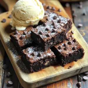To make these fudgy brownies, gather the following ingredients: - 1 cup unsalted butter (2 sticks) - 2 cups granulated sugar - 4 large eggs - 1 teaspoon pure vanilla extract - 1 cup all-purpose flour - 1 cup unsweetened cocoa powder - 1/2 teaspoon salt - 1/2 teaspoon baking powder - 1 cup chocolate chips (semi-sweet or dark), plus extra for topping These ingredients blend together to create a rich, gooey treat that delights all who taste them. If you want to switch things up, consider these alternatives: - Substitute unsalted butter with coconut oil for a different flavor. - Use brown sugar instead of granulated sugar for deeper sweetness. - Swap in almond extract for a unique twist instead of vanilla. - Try using oat flour in place of all-purpose flour for a gluten-free option. These alternatives can adjust the taste and texture while keeping the brownies delicious. For those with dietary restrictions, here are some easy swaps: - Use vegan butter and flax eggs (1 tablespoon flaxseed meal + 2.5 tablespoons water) for a vegan version. - Replace granulated sugar with coconut sugar for a lower glycemic index. - Use gluten-free flour blends to make the recipe gluten-free. - Choose dairy-free chocolate chips for a dairy-free treat. These substitutions help you enjoy fudgy brownies while meeting your dietary needs. Start by preheating your oven to 350°F (175°C). This ensures even baking. While the oven warms up, grab a 9x13 inch baking pan. Lightly grease it. Then, line the bottom with parchment paper. Leave some paper hanging over the sides. This makes it easy to lift out the brownies later. Melt 1 cup of unsalted butter in a large bowl. A microwave works well for this; about one minute should do. Let it cool a bit. Next, add 2 cups of granulated sugar. Stir until it looks smooth. Now, add 4 large eggs, one at a time. Mix well after each egg. Then, pour in 1 teaspoon of pure vanilla extract. Stir again. Sift in 1 cup of unsweetened cocoa powder, 1 cup of all-purpose flour, 1/2 teaspoon of salt, and 1/2 teaspoon of baking powder. Gently mix. Be careful not to overmix; this keeps the brownies fudgy. Finally, fold in 1 cup of chocolate chips. If you like, save a few chips to sprinkle on top before baking. Pour the batter into your prepared pan. Spread it evenly with a spatula. If you reserved some chocolate chips, sprinkle them on top now. Bake the brownies for 25 to 30 minutes. They are done when a toothpick inserted in the center comes out with a few moist crumbs. Let them cool in the pan for at least 15 minutes. Use the parchment paper to lift them out. Move them to a wire rack to cool completely before slicing. To get that rich, fudgy brownie, use melted butter. It helps blend the sugar and eggs well. Mix until smooth, but don’t overdo it. When adding flour and cocoa, stir gently. Stop mixing as soon as you see no dry bits. This keeps the brownies moist and chewy. Overmixing can turn your fudgy treats into cake-like brownies. After you add the dry ingredients, just mix until combined. Use a spatula or wooden spoon. If you see some small lumps, it’s okay! They will bake out. Remember, less is more when mixing. Using one bowl is key for this recipe. It saves time and dishes! Line your pan with parchment paper. This helps you lift the brownies out easily. Silicone spatulas are great for scraping the bowl clean. Keep a damp cloth nearby to quickly wipe up spills. {{image_4}} You can make these brownies even more fun by adding extras. Nuts are a great choice. Chopped walnuts or pecans add crunch. You can also try adding caramel. Swirl it into the batter for a rich taste. Another option is to mix in mint chips. They give a fresh flavor that pairs well with chocolate. Want a healthier brownie? You can swap butter for coconut oil. It gives a nice flavor and keeps them moist. You can also cut down on sugar. Use half a cup less and add some banana or applesauce for sweetness. This way, you still get that rich taste but with less sugar. If you need a gluten-free brownie, you can easily adjust the recipe. Replace all-purpose flour with almond flour or coconut flour. These flours add a unique flavor and texture. Make sure to check the packaging for measurements. These changes keep your brownies delicious and friendly for those with gluten issues. To keep your brownies fresh, store them in an airtight container. This helps lock in moisture. Place a piece of parchment paper between layers if you stack them. This prevents sticking. Keep the container at room temperature for up to four days. If you want them to last longer, refrigerate them for up to a week. You can freeze brownies too! First, let them cool completely. Then, wrap them tightly in plastic wrap. Place the wrapped brownies in a freezer bag. They can last for up to three months in the freezer. To enjoy, thaw them at room temperature. You can also microwave them for about 15 seconds to warm them up. Use a glass or plastic container with a tight lid. Glass containers keep brownies fresh longer. If you plan to freeze them, use freezer-safe bags. These bags take up less space. Always label your containers to know when to use them. This way, you can enjoy your fudgy brownies at their best! To make your brownies fudgier, use more butter and chocolate. You can also reduce the flour slightly. This change gives the brownies a denser texture. Another tip is to bake them for a shorter time. Check for doneness with a toothpick; a few moist crumbs should cling to it. Lastly, let them cool completely before cutting. This helps them set and stay fudgy. Yes, you can make these brownies ahead of time. They taste great after a day or two. Just store them in an airtight container. Keep them at room temperature for the best taste. You can also freeze them for up to three months. Wrap them tightly in plastic wrap and foil. Thaw them in the fridge overnight before serving. Fudge brownies are dense and moist, while cakey brownies are lighter and airy. The key difference lies in the ingredients. Fudge brownies have more fat and less flour. Cakey brownies use more flour and baking powder for a rise. Both types are delicious, but fudge brownies hit that sweet spot for chocolate lovers. This blog post gave you the tools to bake the best brownies. We covered ingredients, steps, tips, and variations. You'll know how to achieve a fudgy texture and store your treats for freshness. Remember to experiment with add-ins and healthier options. Your brownies can be both tasty and nutritious. By following these tips, you can impress friends and family. Happy baking, and enjoy every fudgy bite!