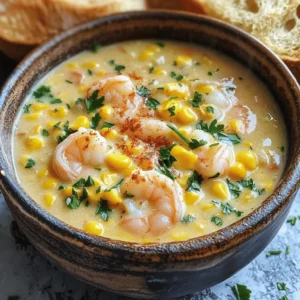 - 1 pound large shrimp, peeled and deveined - 2 cups fresh corn kernels (or frozen corn) - 1 medium onion, finely chopped - 2 cloves garlic, minced - 2 medium potatoes, peeled and diced - 4 cups vegetable broth - 1 cup heavy cream - 1 teaspoon smoked paprika - 1 teaspoon Old Bay seasoning - Salt and black pepper to taste - 2 tablespoons olive oil - Fresh parsley for garnish - Alternatives for shrimp: You can use crab, chicken, or tofu if you want a different protein. Each adds a unique taste. - Dairy-free options for heavy cream: Use coconut milk or cashew cream. These will keep your chowder creamy without dairy. - Fresh vs. frozen ingredients: Fresh corn brings sweetness and crunch. Frozen corn is just as good and saves time. Use what you have! Sautéing the onion Start by heating the olive oil in a large pot over medium heat. Add the finely chopped onion and cook it for about 5 minutes. You want it to be soft and clear. This step builds the base of flavor. Incorporating the garlic Next, add the minced garlic to the pot. Stir it in and let it cook for about a minute. The smell of garlic will fill your kitchen, and this is when the dish starts to shine. Boiling and simmering Now, toss in the diced potatoes. Pour in the vegetable broth, and turn up the heat to bring it to a boil. Once it boils, reduce the heat to a simmer. This simmering will take about 10 to 12 minutes. Checking potato tenderness Use a fork to check if the potatoes are soft. They should break apart easily. If they are still hard, give them a few more minutes. Adding corn and seasoning Once the potatoes are tender, add the corn kernels. Then sprinkle in the smoked paprika and Old Bay seasoning. Season with salt and pepper to your taste. Let this simmer for another 5 minutes to mix the flavors well. Incorporating shrimp and cream Gently fold in the shrimp. Cook them until they turn pink and opaque, about 3 to 4 minutes. Be careful not to overcook them. Then pour in the heavy cream and stir it in. This makes the chowder rich and creamy. Adjusting seasoning Before serving, taste your chowder. If it needs more flavor, add a little more salt and pepper. This final step ensures it’s just right. Presentation tips Ladle the chowder into bowls. Sprinkle fresh parsley on top for a pop of color. Serve it with slices of crusty bread for dipping. This makes each bite even better! To sauté well, heat olive oil in a large pot. Use medium heat to avoid burning. Add onion first, letting it soften for about five minutes. Then, add minced garlic for a fragrant boost. For shrimp, cook them until they turn pink and opaque. This takes about three to four minutes. Overcooking can make shrimp tough. Always keep an eye on them to get the perfect texture. Herbs and spices can elevate your chowder. Try adding fresh parsley or thyme for a burst of freshness. Smoked paprika and Old Bay seasoning give a warm depth to the flavors. Choosing between vegetable broth and chicken broth depends on your preference. Vegetable broth offers a lighter taste. Chicken broth adds a richer flavor. Both work well, so pick what suits your taste buds best. Prep your ingredients in advance. Chop the onion, garlic, and potatoes ahead of time. This makes cooking smoother and quicker. Using frozen corn and shrimp can save you time. They are often just as good as fresh. They also cut down on prep time, making your chowder ready in no time. {{image_4}} You can find many regional styles of shrimp and corn chowder. The Southern-style chowder shines with rich flavors. It often includes spicy sausage, enhancing the taste. The sweetness of corn pairs nicely with the heat. Adding a few dashes of hot sauce gives it an extra kick. Spicy variations can include jalapeños. These peppers add a bold flavor and nice heat. Just chop them finely and add them when you sauté the onion. The result is a chowder that warms you from head to toe. If you need gluten-free options, this chowder works well. All ingredients are naturally gluten-free. Just ensure your broth is also gluten-free. It’s a simple swap that keeps the dish safe for all. For a vegan option, you can replace shrimp with mushrooms or tofu. Use coconut milk instead of heavy cream for a creamy texture. You can also use vegetable broth to keep it plant-based. The dish still tastes great and is satisfying. Feel free to add other vegetables to the chowder. Carrots, bell peppers, or even zucchini work well. Just chop them small and add them with the potatoes. They bring more color and nutrients to the dish. You can also switch proteins. Instead of shrimp, try crab or even chicken. Just make sure to adjust cooking times. This way, every bowl of chowder can be unique and delicious. Store leftover chowder in an airtight container. This keeps the flavor fresh. It will last up to three days in the fridge. If you want to enjoy it later, make sure to cool it down before sealing. This helps prevent bacteria growth. To freeze chowder, use a freezer-safe container. Leave some space at the top for expansion. It’s best to freeze it within two hours of cooking. When you’re ready to eat, move it to the fridge to thaw overnight. For reheating, use a pot on low heat. Stir often to avoid sticking. You can also use the microwave, but do it in short bursts. If it seems too thick, add a splash of cream or broth. This helps restore its creamy texture. To make shrimp and corn chowder from scratch, gather your ingredients. Start by sautéing onion in olive oil until soft. Add minced garlic and cook for a minute. Next, add diced potatoes and vegetable broth. Bring it to a boil, then simmer until the potatoes are tender. Stir in corn, smoked paprika, and seasoning. Finally, fold in shrimp and heavy cream, cooking until the shrimp are pink. Yes, you can use frozen shrimp and corn. Frozen ingredients work well and save time. Just make sure to thaw shrimp before adding them to the chowder. The frozen corn can go straight into the pot, as it cooks quickly. Chowder can last in the fridge for about three to four days. Store it in an airtight container to keep it fresh. Always check for any odd smells or changes in texture before eating. Serve shrimp and corn chowder with crusty bread for dipping. A fresh salad or grilled vegetables also pair nicely. For a twist, add some crackers on top for crunch. Shrimp and corn chowder can be a healthy dish. It contains protein from shrimp and fiber from corn and potatoes. You can make it healthier by using less cream or opting for dairy-free alternatives. Yes, you can make chowder in advance. It tastes great after sitting for a day, allowing the flavors to blend. Just reheat it gently on the stove before serving. This blog post detailed how to create a tasty shrimp and corn chowder from start to finish. We covered ingredients, step-by-step instructions, and tips for success. You can customize it with various options to suit your taste or dietary needs. Remember, storing leftovers properly ensures you enjoy your dish longer. Cooking can be fun and easy with the right guidance. Try this chowder, and make it your own! Enjoy comforting meals made with fresh ingredients.