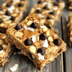 - 1 cup rolled oats - ½ cup peanut butter (smooth or crunchy) - ¼ cup honey or maple syrup - ½ cup chocolate chips (semi-sweet or dark) - ¼ cup almond or coconut flakes - ¼ cup chopped nuts (e.g., almonds, walnuts, pecans) - ½ teaspoon vanilla extract - Pinch of salt The ingredients for peanut butter chocolate chip granola bars are simple yet delicious. Each item plays a key role in the flavor and texture. First, rolled oats form the base of our bars. They provide a hearty texture and are rich in fiber. Peanut butter adds creaminess and protein. You can choose smooth or crunchy based on your taste. Next, honey or maple syrup gives the bars sweetness and binds everything together. I love using maple syrup for a vegan option; it adds a unique flavor. Chocolate chips are a must for that rich taste. You can pick semi-sweet or dark, depending on how sweet you want them. Almond or coconut flakes add a nice crunch. Chopped nuts add an extra layer of texture and flavor. Vanilla extract enhances all the other flavors, while a pinch of salt balances the sweetness. This combination makes for a delightful treat that you will want to enjoy again and again! - Preheat the oven to 350°F (175°C). - Line an 8x8 inch baking pan with parchment paper. - In a large bowl, combine oats, almond flakes, and chopped nuts. - In a small pan, melt peanut butter with honey or maple syrup. Stir until smooth. - Pour the warm peanut butter mixture over the oat blend. - Mix well to coat all oats and nuts. - Gently fold in the chocolate chips. - Transfer the mixture to the lined pan. Press it down firmly. - Bake for 15-20 minutes until the edges turn golden brown. - Remove from the oven and let cool in the pan. - Once cool, lift the granola out using the parchment paper. - Cut into squares or rectangles as you like. - Store in an airtight container for up to a week. To make the best granola bars, pack the mixture tightly in the pan. This helps them hold together when you cut them. If you like a chewier bar, bake for the shorter time. For a crunchier texture, bake a bit longer until the edges turn golden brown. You can switch peanut butter with almond or cashew butter for a new flavor. If you want a vegan option, use agave syrup instead of honey. Both swaps keep the taste great and offer a unique twist. Serve your granola bars with fresh fruit or a glass of milk. This adds nutrition and makes for a satisfying snack. For a nice touch, arrange the bars on a platter. Sprinkle some extra chocolate chips or chopped nuts on top for a fun look. {{image_4}} You can make your granola bars even better by adding spices. Try a bit of cinnamon for warmth. Nutmeg works well too for a cozy touch. You can also mix in dried fruits. Cranberries add a nice tartness, while raisins bring sweetness. Both add flavor and chewiness to your bars. If you need nut-free options, use seeds instead of nuts. Sunflower seeds give a great crunch. Pumpkin seeds are another tasty choice. You can also try nut-free nut butter. Sunflower seed butter is a perfect swap. It keeps the creamy texture but is safe for those with nut allergies. Chocolate lovers can play with their choices. Dark chocolate offers a rich flavor, while semi-sweet chocolate chips are classic. If you want a chunkier texture, use chocolate chunks instead of chips. They melt less and give you big bites of chocolate. To keep your granola bars fresh, use an airtight container. This prevents them from going stale. You can store them at room temperature for about a week. If you want them to last longer, put them in the fridge. This keeps them firm and fresh for up to two weeks. Freezing is a great way to save your granola bars for later. First, cut them into squares or rectangles. Then, wrap each piece in plastic wrap. Place the wrapped bars in a freezer-safe bag or container. They can last in the freezer for up to three months. When you're ready to enjoy one, simply take it out of the freezer. Let it sit at room temperature for about 30 minutes to thaw. This way, you can have a tasty treat whenever you want! Homemade granola bars stay fresh for up to one week at room temperature. Store them in an airtight container to keep them crunchy. If you want to keep them longer, place them in the fridge. Refrigerated bars can last up to two weeks. The cool air helps prevent spoilage and keeps them tasting great. Yes, you can easily make these bars gluten-free! Just use gluten-free rolled oats. Many brands offer oats that are certified gluten-free. This way, you can enjoy these tasty treats without worry. To boost the nutrition of your granola bars, think about adding protein powder. A scoop of vanilla or chocolate protein powder blends well. You can also toss in seeds like chia or flax for extra crunch. These additions make the bars more filling and fun to eat. These granola bars are easy to make with simple ingredients. We covered their nutritional info, baking steps, and helpful tips. You can even customize them with different flavors or substitutes. In the end, these bars are a healthy and fun snack for everyone. Enjoy experimenting and make these treats your own. They are perfect for sharing or storing for later. Enjoy your baking!
