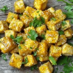 - 1 block (14 oz) firm tofu - 3 tablespoons honey (or agave syrup for vegan option) - 2 tablespoons Dijon mustard - 1 tablespoon soy sauce - 1 teaspoon garlic powder - 1 teaspoon smoked paprika - Olive oil - Salt and pepper to taste - 1 tablespoon sesame seeds (optional) - Fresh parsley, chopped (optional) To make Air Fryer Honey Mustard Tofu Bites, you need simple, fresh ingredients. Start with a block of firm tofu. This type holds its shape well and gives a nice bite. Pressing it removes extra water, which helps it absorb the marinade better. For the marinade, I love honey for its sweet touch. If you're vegan, swap honey for agave syrup. It gives the same sweetness without the bee products. Dijon mustard adds a tangy kick that pairs well with the sweet honey. Next, we have soy sauce. It adds depth and saltiness. Garlic powder brings warmth, while smoked paprika adds a nice smokey flavor. Olive oil helps everything stick and adds richness. Season with salt and pepper to taste. Garnishes like sesame seeds and fresh parsley add a finish that makes these bites pop. They’re optional but elevate the dish visually and tastefully. Enjoy gathering these ingredients; they set the stage for a delicious snack! First, drain the tofu to get rid of extra water. Wrap it in a clean kitchen towel or paper towels. Place a heavy object on top for at least 30 minutes. This step helps the tofu get firmer. When it's ready, cut the tofu into uniform bite-sized cubes. This ensures even cooking. Next, make the marinade. In a medium bowl, combine 3 tablespoons of honey, 2 tablespoons of Dijon mustard, and 1 tablespoon of soy sauce. Add 1 teaspoon of garlic powder and 1 teaspoon of smoked paprika. Whisk everything together until smooth. The mixture should blend nicely. Now, add the cubed tofu into the bowl with the marinade. Toss the tofu gently with a spatula. Make sure each cube is coated well. Cover the bowl with plastic wrap and let it sit at room temperature for at least 15 minutes. This allows the flavors to soak into the tofu. While the tofu marinates, preheat your air fryer to 375°F (190°C) for about 5 minutes. This step is key for crispiness. Once preheated, arrange the marinated tofu cubes in the air fryer basket, making sure they are in a single layer. Avoid overcrowding. Air fry for 12 to 15 minutes, shaking the basket halfway through. The tofu should turn golden brown and crispy. Tofu needs pressing to remove water. This makes it firmer. Wrap the tofu in a clean towel. Place something heavy on top for at least 30 minutes. This ensures crispiness when cooked. Avoid overcrowding in the air fryer. Give each tofu piece space. This helps them cook evenly. If they are too close, some will stay soft. You want all your bites to be crispy. Try adding more spices to the marinade. A pinch of cayenne can add heat. You can also try smoked paprika for more depth. Consider different dipping sauces too. A spicy mayo or ranch pairs well. You can also use extra honey mustard for a sweet kick. Adjust the cooking time for your preferred crispiness. If you like them extra crunchy, add a few more minutes. Watch the tofu closely near the end. You want it golden brown but not burnt. Shake the basket halfway through. This helps with even cooking and crisping. {{image_4}} You can easily make this dish vegan. Simply swap honey for agave syrup. Agave gives you that sweet touch without any animal products. You can also try different vegan sauces. Some tasty choices include maple syrup or coconut nectar. Each option brings a unique flavor profile that can elevate your tofu bites. While air frying is my go-to, you can bake the tofu bites in the oven. Preheat your oven to 400°F (200°C). Spread the marinated tofu on a baking sheet. Bake for about 25-30 minutes, flipping halfway. This method gives your tofu a crispy exterior, too! If you want those summer flavors, try grilling the tofu. Use skewers for easy handling. The grill adds a smoky taste that pairs well with honey mustard. Don’t hesitate to switch up the mustard varieties. Whole grain mustard adds texture and a mild taste. On the other hand, spicy mustard packs a punch, perfect for heat lovers. You can also add fresh herbs like thyme or basil. A little lemon zest or lime zest can brighten the dish, making each bite refreshing and vibrant. Experimenting with these flavors keeps your tofu bites exciting and new every time! Store any leftover tofu bites in an airtight container. This keeps them fresh and prevents them from drying out. You can refrigerate them for up to four days. Make sure the container is sealed well. When it’s time to enjoy the leftovers, you have a couple of choices. You can air fry them again or use a microwave. Air frying gives you that nice crispiness back. Set your air fryer to 350°F (175°C) and cook for about 5-7 minutes. If you use the microwave, heat them for 30-second intervals. This method may make them a bit softer. To freeze your prepared tofu bites, let them cool completely first. Arrange them in a single layer on a baking sheet. Place the sheet in the freezer for about an hour. Once they are solid, transfer them to a freezer-safe bag or container. This helps prevent them from sticking together. To thaw, simply move them to the fridge overnight. If you want a quicker option, you can microwave them for a few minutes. Reheat them in the air fryer for 8-10 minutes for that crispy texture. You can use soft tofu, but the texture will change. Soft tofu is mushy and won't hold its shape. Firm tofu gives you a nice crunch. It cooks better in the air fryer. If you want a sturdy bite, stick with firm tofu. To add heat, try these tips. Add red pepper flakes to the marinade. You can also mix in hot sauce or Sriracha. A dash of cayenne pepper works too. Adjust the spice level to suit your taste. This will give your tofu a nice kick! These tofu bites pair well with many sides. Try serving them with a fresh salad. You can also enjoy them with rice or quinoa. A dipping sauce like extra honey mustard is great too. They make a tasty snack or a light meal! These tofu bites stay fresh in the fridge for about 3 to 4 days. Store them in an airtight container. They may lose some crispiness over time. To bring back the crunch, just air fry them again for a few minutes. Enjoy your tasty bites longer! This blog post covered how to make delicious Air Fryer Honey Mustard Tofu Bites. We went through the key ingredients and seasonings, cooking steps, and tips to ensure great texture and flavor. Try different spices and dipping sauces to make this dish your own. Enjoy experimenting with variations and storage tips for a tasty, plant-based meal anytime. Tofu can be fun and flavorful with just a few easy steps!