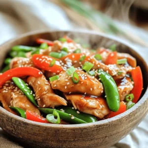 - Chicken: Using boneless, skinless chicken thighs is best. They stay tender and juicy. - Vegetables: Bell pepper adds sweetness, and snap peas bring a nice crunch. - Sauce Components: Soy sauce gives saltiness, honey adds sweetness, and rice vinegar offers tang. - Seasonings: Garlic and ginger bring warmth, while sesame oil adds rich flavor. - Garnishes: Green onions and toasted sesame seeds add color and crunch to the dish. This combination of ingredients makes your Minute Teriyaki Chicken Stir-Fry tasty and quick. Each bite bursts with flavor, making it a favorite for busy nights. The chicken cooks fast, and the veggies stay crisp. Using fresh ingredients enhances the meal. Always feel free to adjust based on your taste. Enjoy the process of mixing flavors! To start, grab a mixing bowl. Combine 1 pound of thinly sliced chicken thighs with the sauce ingredients. You need 2 tablespoons of soy sauce, 2 tablespoons of honey, 1 tablespoon of rice vinegar, and 1 tablespoon of cornstarch. Mix everything until the chicken is well coated. This step helps the chicken soak up all the flavors. Let it marinate for 10 minutes. This short wait makes a big difference. Next, heat 2 tablespoons of sesame oil in a large skillet over medium-high heat. When the oil starts to shimmer, add the marinated chicken in a single layer. Sauté the chicken for about 5 to 7 minutes. You want it to turn golden brown and fully cook. Stir occasionally to ensure even cooking. This creates a nice crust on the chicken. Once the chicken is cooked, it’s time to add some flavor. Stir in 2 minced garlic cloves and 1 inch of grated fresh ginger. Stir-fry these for about 30 seconds, just until they smell amazing. Be careful not to burn the garlic. Now, toss in 1 sliced bell pepper and 1 cup of trimmed snap peas. Keep stir-frying for another 3 to 4 minutes. You want the veggies to be tender but still crisp and bright. This makes your stir-fry colorful and tasty. To make this dish shine, avoid overcooking the chicken. Cook it until it's golden brown and juicy. If you cook it too long, it can become dry. Timing your vegetables is also key. Add the bell pepper and snap peas at the right moment. This keeps them tender yet crisp. They should still have a nice bite and bright color. For a complete meal, serve your stir-fry over rice or quinoa. This adds a nice base and makes it filling. To enhance flavor, include lime wedges on the side. A squeeze of lime adds a fresh kick that brightens every bite. These small tips will help you create a dish that's not only delicious but also visually appealing! {{image_4}} You can use chicken breast instead of thighs for a leaner option. Chicken breast cooks faster and remains juicy if you don’t overcook it. For a plant-based meal, consider tofu or tempeh. Both are great sources of protein. Tofu absorbs flavors well, while tempeh adds a nutty taste. Feel free to mix in other veggies. Broccoli adds a nice crunch and is full of nutrients. Carrots offer a sweet taste and vibrant color. You can also use bell peppers, snap peas, or any seasonal vegetable you like. This keeps your stir-fry fresh and exciting. Want to change the sauce? Adjust the sweetness by adding more or less honey. If you prefer a stronger tang, try different vinegars. Apple cider vinegar adds a fruity taste, while rice vinegar keeps it light. You can even use flavored vinegars for unique twists. Experiment to find your favorite blend! To keep your Minute Teriyaki Chicken Stir-Fry fresh, store it in the fridge. Use airtight containers. Glass or plastic containers work well. Make sure to let the dish cool before sealing. - Refrigeration Tips: - Store leftovers within two hours of cooking. - Consume within three days for best taste. When reheating, aim to keep the chicken juicy and the veggies crisp. You can use a microwave or a skillet. - Methods to Reheat: - Microwave: Place in a microwave-safe dish. Heat on medium power for 1-2 minutes, stirring halfway. - Skillet: Heat on medium heat with a splash of water or oil for 3-4 minutes. - Recommended Time and Temperatures: - Use medium heat for stovetop reheating. - Ensure internal temperature reaches 165°F for safety. It takes about 25 minutes to make this dish. You need 10 minutes to prep the chicken. The cooking time is around 15 minutes. This means you can serve a tasty meal quickly. Yes, you can! Use gluten-free soy sauce instead of regular soy sauce. Look for tamari or coconut aminos as great choices. These options give the same rich flavor without the gluten. You can serve this stir-fry with rice or quinoa. Steamed broccoli, carrots, or a fresh salad are great sides too. For extra flavor, add lime wedges on the side. This blog post covered how to make a quick and tasty Teriyaki Chicken Stir-Fry. We explored key ingredients, like chicken, colorful veggies, and a flavorful sauce. I shared step-by-step cooking instructions and helpful tips to ensure great texture and taste. Don’t forget to experiment with variations and store leftovers properly. This dish is not just easy; it’s also versatile and satisfying. Enjoy making it and share your own twists on this great meal!