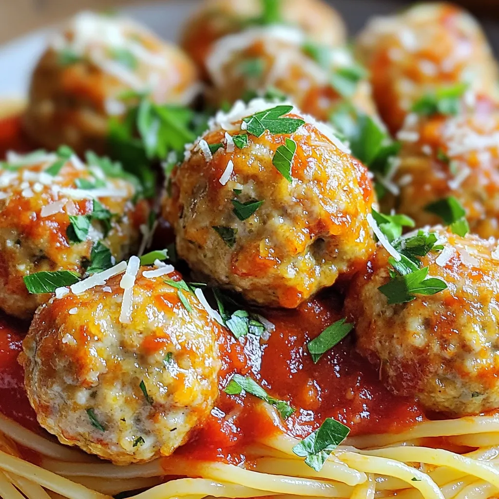- 1 pound ground beef or turkey - ½ cup panko breadcrumbs - ¼ cup freshly grated Parmesan cheese - ¼ cup fresh parsley, finely chopped - 2 cloves garlic, minced - 1 large egg - 1 teaspoon Italian seasoning - ½ teaspoon salt - ¼ teaspoon black pepper - Cooking spray To start, you need to gather your main ingredients. Ground beef or turkey forms the base of your meatballs. I prefer turkey for a lighter option. Panko breadcrumbs add a nice crunch. Fresh parsley and Parmesan cheese will bring great flavor. Next, you add seasonings. Minced garlic gives a strong taste. The egg binds everything together. Italian seasoning adds depth, while salt and black pepper enhance the overall flavor. Finally, cooking spray helps prevent sticking in the air fryer. Make sure you have everything ready before you start mixing. This way, you'll have a smooth and fast cooking process. You'll love how simple it is to make these tasty meatballs! To start, grab a large mixing bowl. In this bowl, combine all your ingredients. You will need: - 1 pound ground beef (or turkey) - ½ cup panko breadcrumbs - ¼ cup grated Parmesan cheese - ¼ cup fresh parsley, finely chopped - 2 cloves garlic, minced - 1 large egg - 1 teaspoon Italian seasoning - ½ teaspoon salt - ¼ teaspoon black pepper Mix everything together gently. It is very important not to overmix. Overmixing can make your meatballs tough and dense. We want them to be soft and tender. Next, preheat your air fryer to 400°F (200°C). This usually takes about 5 minutes. Preheating helps the meatballs cook evenly. While the air fryer heats, take some of the mixture and shape it into small meatballs. Aim for about 1 inch in diameter. You should be able to make around 20 meatballs. Lightly spray the air fryer basket with cooking spray. This helps prevent sticking. Place the meatballs in a single layer in the basket. Make sure there is space between each meatball for the air to flow. Cook the meatballs for 10 to 12 minutes. They should turn golden brown and reach an internal temperature of 160°F (70°C). Use a meat thermometer to check. Once cooked, carefully remove the meatballs from the air fryer. Transfer them to a serving dish. To make them even more appealing, sprinkle extra grated Parmesan cheese and fresh parsley on top. You can serve these meatballs as an appetizer. Use toothpicks for easy eating. For a full meal, place them over pasta with marinara sauce. Finish with extra parsley and Parmesan for a lovely touch. Enjoy your delicious creation! To make sure your meatballs are tender, focus on mixing gently. When you combine the meat with the other ingredients, just mix until everything is combined. If you mix too much, your meatballs may end up tough. Remember, we want them soft and juicy! Cooking time and temperature are also very important. The air fryer should be set to 400°F (200°C). This high heat helps create a crispy outside while keeping the inside moist. Cook the meatballs for about 10 to 12 minutes. They should be golden brown and reach an internal temperature of 160°F (70°C). Air frying meatballs is a great way to keep them healthy and tasty. Here are some best practices: - Preheat your air fryer: This step ensures even cooking. - Use cooking spray: A light coat on the basket prevents sticking. - Space them out: Place the meatballs in a single layer. This allows air to circulate around them, ensuring they cook evenly. If you have a large batch, consider batch cooking. Cook the meatballs in groups to avoid overcrowding. This helps them crisp up nicely and cook through evenly. You can always keep the first batch warm in the oven while you cook the rest. {{image_4}} You can switch up the ground meat in this recipe. Use ground turkey for a lighter meal. If you want a different flavor, try ground chicken or pork. For a vegetarian option, use lentils or chickpeas. Just mash them up and mix them in. To boost the flavor, add spices like paprika or cayenne. You can also mix in some Worcestershire sauce for a deeper taste. If you want a fun twist, try barbecue sauce or sriracha for heat. Pair these meatballs with sides like roasted veggies or a simple salad. These sides add freshness and balance to the dish. To keep your meatballs fresh, store them in an airtight container. This method helps keep moisture in and prevents them from drying out. Place a piece of parchment paper between layers if you stack them. This keeps them from sticking together. If you want to keep them longer, consider vacuum sealing. This option removes air and extends shelf life. Vacuum-sealed meatballs can last up to three months in the freezer. When reheating, keep your meatballs moist. The best way is to use the air fryer again. Set it to 350°F (175°C) and heat for about 5-7 minutes. This keeps the outside crispy and the inside juicy. You can also use a microwave, but be careful. Heat them in short bursts of 30 seconds. Check after each burst to avoid drying them out. You can check if meatballs are done by looking for two signs. First, use a food thermometer. The internal temperature should reach 160°F (70°C). This is the safe mark for ground meat. Second, look for visual cues. The meatballs should be golden brown and firm to the touch. If they are still soft or pink inside, they need more time. Yes, you can freeze these meatballs with ease! Here’s how to do it: - Prepare meatballs: Make the meatballs as per the recipe. - Flash freeze: Place uncooked meatballs on a baking sheet. Freeze them for about 1 hour. - Store: Once frozen, transfer the meatballs to a freezer bag or airtight container. Label and date the bag. - Thawing: To cook, thaw them overnight in the fridge or cook them straight from frozen. Just add a few extra minutes to the cooking time. These meatballs pair well with many sides. Here are some tasty ideas: - Pasta: Serve them over spaghetti with marinara sauce. - Rice: Try them with garlic rice for a simple meal. - Salad: A fresh green salad adds great color and crunch. - Bread: Garlic bread or crusty rolls can soak up the sauce nicely. Feel free to mix and match these options to find your perfect meal! These garlic parmesan meatballs are simple yet delicious. We covered the main ingredients, from ground meat to seasonings, and how to properly mix them. You learned the crucial steps for cooking in an air fryer and tips for tender meatballs. We also explored variations and how to store leftovers effectively. Remember, cooking is fun and can be easy. Enjoy making these meatballs your own, and share them with family and friends!