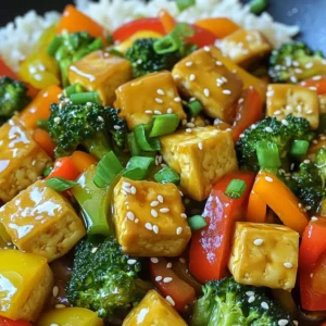For this Minute Sesame Garlic Tofu Stir-Fry, you'll need: - 14 oz firm tofu, drained and pressed - 2 tablespoons sesame oil - 4 cloves garlic, finely minced - 1 tablespoon fresh ginger, finely minced - 1 bell pepper (any color), thinly sliced - 1 cup broccoli florets - 1 medium carrot, julienned - 3 green onions, finely chopped - 2 tablespoons soy sauce (or tamari for gluten-free option) - 1 tablespoon sesame seeds (toasted for extra flavor) - Cooked jasmine rice or quinoa, for serving - Sea salt and freshly cracked black pepper to taste You can easily change this dish to fit your taste. Some optional ingredients are: - Other veggies like snap peas or zucchini - Different protein such as chickpeas or tempeh - Fresh herbs like cilantro or basil - Spicy elements, like red pepper flakes or hot sauce To make this stir-fry, gather these tools: - A large skillet or wok for even cooking - A spatula for stirring and flipping - A cutting board and knife for prep - Measuring spoons for precise amounts - Paper towels for patting the tofu dry Start with a block of firm tofu. Cut it into bite-sized 1-inch cubes. Pat the cubes dry with a paper towel. This step is key. Removing moisture helps the tofu crisp up nicely. In a large skillet or wok, heat 2 tablespoons of sesame oil over medium-high heat. Wait until the oil shimmers. This tells you it's hot enough. Carefully add the tofu cubes in a single layer. Let them cook undisturbed for 2-3 minutes. You want them golden brown. Then, gently turn the cubes to brown all sides. This takes about 5-7 minutes total. Next, add 4 cloves of minced garlic and 1 tablespoon of minced ginger. Stir quickly for about 30 seconds. Watch closely; garlic burns fast and can taste bitter. Now, it’s time for the vegetables. Add 1 sliced bell pepper, 1 cup of broccoli florets, and 1 medium julienned carrot. Stir-fry the mix for 3-4 minutes. You want the veggies vibrant and a bit crisp. Drizzle 2 tablespoons of soy sauce over the stir-fry. Toss everything gently to coat. Let it cook for another 1-2 minutes to blend the flavors. Remove from heat and sprinkle with chopped green onions and toasted sesame seeds. Taste and add sea salt and black pepper as needed. Serve your stir-fry over warm jasmine rice or quinoa. Enjoy this easy and tasty meal! Tofu can be tricky to cook. To get it just right, press it first. Here’s how: - Drain firm tofu and wrap it in a clean towel. - Place a heavy object on top for 15-30 minutes. - Cut the tofu into 1-inch cubes. - Pat the cubes dry with a paper towel. This step helps them sear nicely. Cook the tofu in a hot skillet. This gives it a golden color and a crispy outside. Avoid moving the tofu too much. Let it sit for 2-3 minutes before flipping. Want to add more flavor? Here are some tips: - Use fresh garlic and ginger. Their taste is strong and bright. - Add a splash of lime juice for tang. - Try different veggies, like snap peas or mushrooms. They add texture and color. - Toss in some chili flakes for a spicy kick. Drizzling soy sauce at the end helps the flavors blend. Make sure to mix everything well before serving. Serve your stir-fry over fluffy rice or quinoa. This makes it filling and tasty. Here are some ideas to make your meal even better: - Garnish with toasted sesame seeds for crunch. - Add sliced green onions for freshness. - Serve with lime wedges for a zesty finish. - Pair with a side salad for extra veggies. This dish is quick and easy, perfect for any night of the week! {{image_4}} This dish is already vegetarian and vegan. You get all the protein you need from the tofu. If you want a twist, try adding tempeh instead. It gives a nice texture and flavor. You can also mix in some chickpeas for extra protein. This keeps the meal hearty and satisfying. To make this dish gluten-free, swap soy sauce for tamari. Tamari is a great alternative that keeps the taste rich. Ensure your sesame oil is gluten-free as well. Most brands are safe, but it’s good to check. You can also use coconut aminos for a slightly sweeter flavor. Feel free to add more veggies to your stir-fry. Snow peas, snap peas, or zucchini work well. You might also try adding mushrooms for an earthy taste. Cauliflower or asparagus can add variety, too. Just remember to cut them into small pieces for even cooking. Each veggie brings its own flavor, making your dish more exciting! To keep your stir-fry fresh, let it cool first. Place leftovers in an airtight container. This helps keep moisture in and prevents odors from mixing. Store the container in the fridge. It can last for up to three days. When you're ready to eat, reheat your stir-fry on the stove. Use low heat and add a splash of water or soy sauce. This helps keep the dish moist. Stir it gently until warmed through. Avoid the microwave if you want to keep the texture. If you want to freeze the stir-fry, do it right after cooking. Let it cool down, then use a freezer-safe container. It can last for up to three months in the freezer. When you want to eat it, thaw it overnight in the fridge. Reheat gently on the stove for the best taste. Yes, you can use chicken, shrimp, or tempeh. Chicken works well if you cut it into small pieces. Shrimp cooks quickly and adds a nice flavor. Tempeh is a great vegan option and has a nutty taste. Just remember to adjust cooking times as needed. Cook meat until golden and fully cooked. Tempeh needs about 5-7 minutes to heat through. To add heat, try using red pepper flakes or sliced fresh chili. Just sprinkle in the amount you like. You can also add a splash of sriracha or chili garlic sauce. Mix it into the soy sauce for extra flavor. Start with a small amount, then taste as you go. This way, you can control the spice level. If you don’t have sesame oil, try olive oil or avocado oil. Both oils will work well for cooking. You can also use peanut oil for a different flavor. If you want a hint of sesame, add toasted sesame seeds at the end. This adds a nice crunch and nutty taste. This blog post covered the key ingredients and steps to make a delicious stir-fry. You learned how to prepare tofu, sauté it, and stir-fry vegetables for great flavor. We also shared tips for the perfect texture and ways to customize your meal. Remember to store your leftovers properly for the best taste. With these insights, you can create a mouth-watering dish every time. Enjoy your cooking, and let your creativity shine.