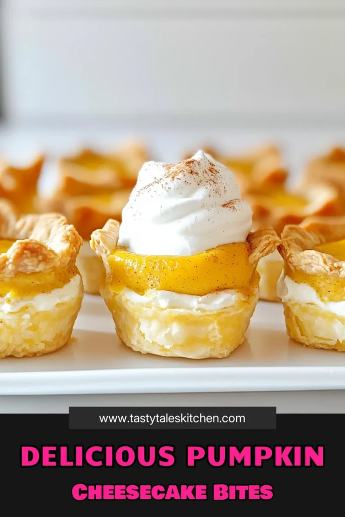 Indulge in the deliciousness of Pumpkin Pie Cheesecake Bites! These bite-sized treats combine creamy pumpkin cheesecake filling wrapped in flaky pie crust, perfect for fall gatherings. With a quick prep and easy air fryer instructions, you'll have a delightful dessert in no time. Don't miss out on this festive recipe that is sure to impress! Click to explore the full recipe and make your dessert table shine. #PumpkinPie #CheesecakeBites #FallRecipes #DessertIdeas