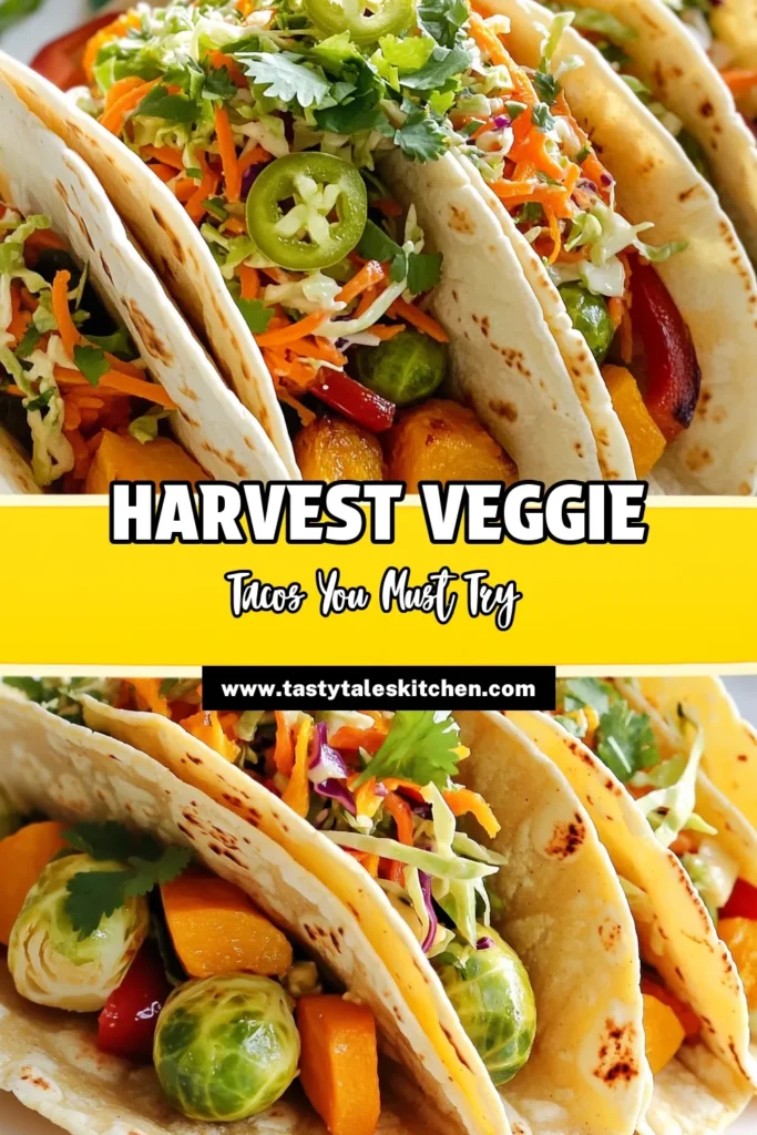 Delight your taste buds with these Harvest Veggie Tacos featuring zesty chili lime slaw! Packed with seasonal vegetables like butternut squash and Brussels sprouts, these tacos are bursting with flavor and nutrition. Perfect for a healthy meal any time of year! Click to explore the full recipe and bring some exciting flavors to your dining table. #HarvestVeggieTacos #HealthyEating #VeganRecipes #TacoNight