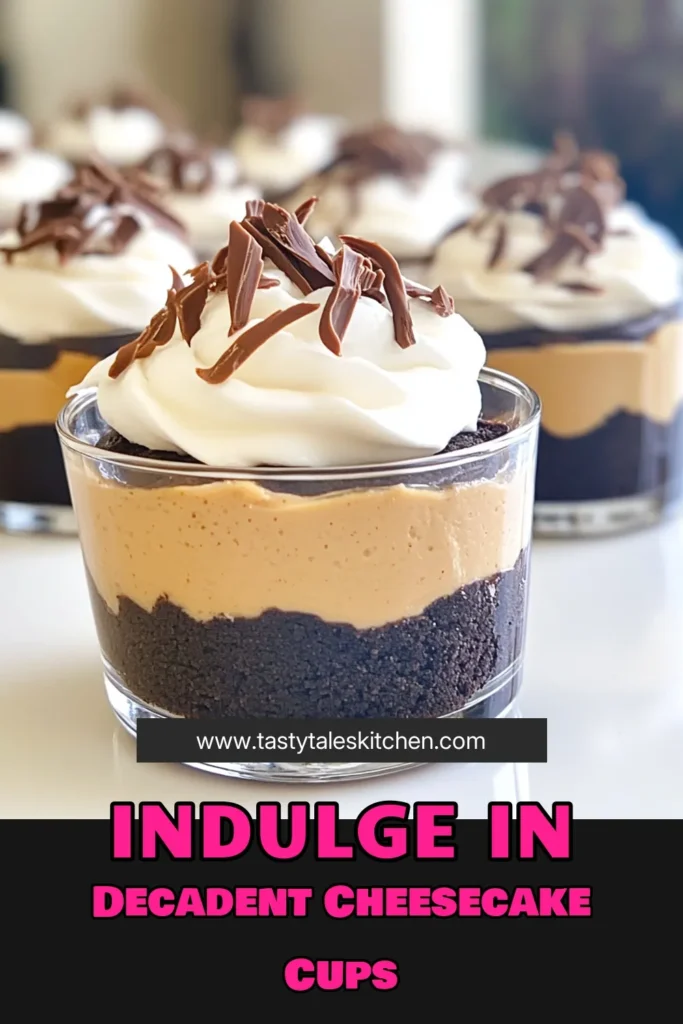 Indulge in the rich flavors of Chocolate Peanut Butter Cheesecake Cups with this easy recipe! Perfectly layered with a crunchy chocolate crust and a silky smooth peanut butter filling, these delightful cups are a crowd-pleaser. Whip them up in just 20 minutes and chill for a delicious dessert that will impress anyone. Click to discover how to make these decadent treats! #ChocolatePeanutButter #CheesecakeCups #DessertRecipes #NoBakeDesserts