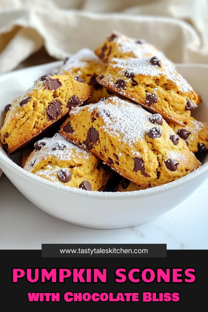 Indulge in the delightful taste of pumpkin chocolate chip scones that are perfect for fall! This easy recipe combines warm spices, pumpkin puree, and rich chocolate chips for a treat that's soft, moist, and full of flavor. Perfect for breakfast or an afternoon snack, these scones will warm your heart. Click through to explore the full recipe and make your kitchen smell amazing! #PumpkinScones #FallBaking #ChocolateChipScones #BakingRecipes
