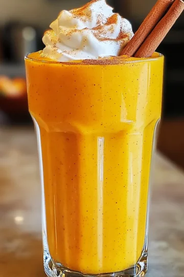 To make a tasty pumpkin pie smoothie, you need these ingredients: - 1 cup pumpkin puree (canned or fresh) - 1 banana (frozen is best) - 1 cup almond milk (or any milk you like) - ½ teaspoon pure vanilla extract - 1 teaspoon pumpkin pie spice - 1 tablespoon maple syrup (sweeten to taste) - ¼ cup Greek yogurt (for creaminess, optional) - Ice cubes (for thickness, optional) You can adjust the measurements based on your taste. If you want it sweeter, add more maple syrup. For a thicker smoothie, use more ice or yogurt. You can swap almond milk with any milk, like oat or cow's milk. If you do not have pumpkin pie spice, mix cinnamon and nutmeg for a similar taste. For an even richer flavor, consider adding: - A scoop of nut butter, like almond or peanut - A sprinkle of chia seeds for extra nutrients - A dash of honey for natural sweetness These additions can make your smoothie even more delicious and filling. Enjoy experimenting! To make your pumpkin pie smoothie, start by gathering your ingredients. You will need pumpkin puree, a frozen banana, almond milk, vanilla extract, pumpkin pie spice, maple syrup, and Greek yogurt if you want extra creaminess. This setup helps you blend smoothly. Next, pour the pumpkin puree into your blender. Add the frozen banana, almond milk, vanilla extract, pumpkin pie spice, and maple syrup. If you like a richer taste, toss in Greek yogurt. When you blend, use a high setting. Blend until your mixture is smooth and creamy. If you want it thicker, add a few ice cubes. Blend again until you reach the texture you want. Don't forget to taste your smoothie. If you want more sweetness, add more maple syrup. Blend briefly to mix it well. Pour your smoothie into a tall glass for a nice look. For the best experience, drink it right away. You can garnish with a sprinkle of cinnamon or a dollop of whipped cream. For fun, place a cinnamon stick in the glass. This adds a nice touch and a lovely scent. Enjoy your tasty treat! One common mistake is using fresh pumpkin instead of pumpkin puree. Fresh pumpkin needs more cooking and blending. It can make your smoothie grainy. Another mistake is skipping the frozen banana. A frozen banana gives a creamier texture. If you use a fresh banana, your smoothie may be too thin. To adjust sweetness, start with one tablespoon of maple syrup. Blend it in, then taste. If it needs more sweetness, add more maple syrup, a little at a time. You can also use honey or agave syrup. These sweeteners can enhance the flavor, too. To make your smoothie creamier, use Greek yogurt. It adds richness without overpowering the pumpkin flavor. If you want a vegan option, use coconut yogurt. You can also add more almond milk. Just be careful not to add too much, as it can thin out your smoothie. For an extra touch, try a splash of heavy cream if you're not worried about calories. {{image_4}} You can easily make this smoothie dairy-free and vegan. Just skip the Greek yogurt. Almond milk works great, but you can use coconut or oat milk too. These options keep your drink creamy and delicious. Adjust the maple syrup to suit your taste. This way, you enjoy the same great flavor without any dairy. You can also switch up the spices in your smoothie. Instead of pumpkin pie spice, try adding nutmeg or ginger. These spices add a warm and cozy feel. You can mix cinnamon with allspice for a new twist. Each season brings different flavors. Get creative and find your favorite spice blend! To turn your smoothie into a meal replacement, add extra protein. You can include a scoop of protein powder or nut butter. This helps keep you full longer. You might also add oats for more fiber. A tablespoon of chia seeds can boost nutrition too. With these changes, your smoothie becomes a tasty and filling meal. If you have leftover pumpkin pie smoothie, store it in the fridge. Use an airtight container to keep it fresh. It will stay good for up to two days. Before you drink it, give it a good shake or stir. This helps mix any settled ingredients. You can freeze your pumpkin pie smoothie for later. Pour it into ice cube trays or a freezer-safe container. This way, you can make smoothie pops. When you want a quick drink, take out the cubes. Blend them with a little milk for a fresh treat. The frozen version can last up to three months. To refresh a stored smoothie, add a splash of milk. This helps restore its creamy texture. If it feels too thick, blend it again. For a warm drink, heat it gently in a pot. Avoid boiling it. Warm it to your liking and enjoy a cozy version of your pumpkin pie smoothie! You can use any milk you like. Soy milk, oat milk, or coconut milk work great. Each option brings a unique flavor. If you want to skip milk, use water or juice. This smoothie will still taste good and be smooth. The pumpkin pie smoothie stays fresh for about one day in the fridge. Store it in a sealed jar. If it separates, just shake it before drinking. However, I recommend drinking it right away for the best taste and texture. Smoothies are best when they are fresh! Yes, you can add protein powder easily! It makes the smoothie more filling. Choose a flavor that you like. Vanilla or unflavored protein works best here. Just add one scoop to your mix before blending, and enjoy a nutritious boost! This post covered key elements of making a great smoothie. We explored ingredients, measurements, and options for richness. I shared step-by-step methods, blending tips, and serving ideas to enhance enjoyment. You learned how to avoid mistakes and customize sweetness. We even dove into dairy-free options and variations like using seasonal spices. Finally, I shared best practices for storing leftovers and answered common questions. Enjoy crafting your perfect smoothie! You now have the tools to make it truly special.