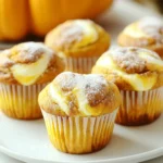 To make Pumpkin Cheesecake Swirl Muffins, gather these key ingredients. They create a rich, flavorful treat. - 1 cup all-purpose flour - 1 teaspoon baking powder - 1 teaspoon baking soda - 1 teaspoon pumpkin pie spice - ½ teaspoon salt - 1 cup canned pumpkin puree - ½ cup granulated sugar - ½ cup brown sugar, packed - ½ cup vegetable oil - 2 large eggs - 1 teaspoon vanilla extract - 4 ounces cream cheese, softened - 1 large egg (for cheesecake swirl) - ¼ cup powdered sugar (for cheesecake swirl) - 1 teaspoon vanilla extract (for cheesecake swirl) These ingredients combine to create muffins with a warm pumpkin flavor and a creamy cheesecake twist. The canned pumpkin puree adds moisture and depth. The blend of sugars gives a lovely sweetness. Don't forget the spices! They bring warmth and a hint of autumn to every bite. The cream cheese adds smoothness to the swirl. Using fresh, quality ingredients makes a big difference in taste. For best results, use room temperature eggs and cream cheese. This helps them mix well. Each ingredient plays a role in creating this delightful treat. Enjoy the process of gathering and preparing these ingredients. They will help you bake something truly special! First, you need to preheat your oven to 350°F (175°C). This step is key for baking the muffins evenly. While the oven warms up, prepare your muffin tin. You can use paper liners or a non-stick spray to keep the muffins from sticking. Next, sift together your dry ingredients. In a medium bowl, mix the all-purpose flour, baking powder, baking soda, pumpkin pie spice, and salt. Sifting helps to aerate the flour and ensures your muffins rise well. In a larger bowl, combine the wet ingredients. Add the canned pumpkin puree, granulated sugar, brown sugar, vegetable oil, two large eggs, and one teaspoon of vanilla extract. Mix until the batter is smooth. This step adds moisture and flavor to your muffins. Now, it’s time to combine the mixtures. Gradually add the dry ingredients to the wet pumpkin mix. Stir gently until just combined. Be careful not to overmix, as this can make your muffins tough and dense. For the cheesecake swirl, beat the softened cream cheese in a separate bowl. Use an electric mixer to make it creamy. Then, add one egg, powdered sugar, and one teaspoon of vanilla extract. Mix until you have a smooth and fluffy batter. To fill the muffin liners, spoon the pumpkin batter halfway up each liner. Then, add dollops of the cheesecake batter on top. With a toothpick or skewer, create a swirl by gently mixing the two batters. This gives your muffins a beautiful marbled look. Now, place the muffin tin in the preheated oven and bake for 20 to 25 minutes. Check doneness by inserting a toothpick into the center. If it comes out clean, your muffins are ready! After baking, let them cool in the pan for five minutes before transferring them to a wire rack. This allows them to cool completely and helps keep them fluffy. To create the best pumpkin cheesecake swirl muffins, avoid overmixing the batter. If you stir too much, the muffins can turn out tough. Mix just until you see no dry flour. Also, use room temperature ingredients. This helps everything blend smoothly, giving you a light and fluffy muffin. For a lovely finish, dust the muffins with powdered sugar and a sprinkle of cinnamon. This not only adds sweetness but also enhances the autumn vibe. You can place small decorative pumpkins around the muffins for a charming display. This makes your treats look even more inviting! These muffins pair great with coffee or a warm drink. The rich flavors complement each other perfectly. To store the muffins, keep them in an airtight container. They stay fresh for three days at room temperature. If you want to enjoy them later, you can freeze them. Just warm them in the oven when you're ready to eat! {{image_4}} You can make these muffins even more fun! Try adding chocolate chips or nuts. These add crunch and depth. Chocolate pairs well with pumpkin. Nuts give a nice texture. You can also switch up the spices. Instead of pumpkin pie spice, try cinnamon or nutmeg. Use almond or maple extract for a unique twist. Each change gives a new flavor to your muffins. If you need gluten-free muffins, swap the all-purpose flour with a gluten-free blend. Make sure the blend has a binding agent, like xanthan gum. This keeps the muffins from being too crumbly. For vegan muffins, use flax eggs instead of regular eggs. Mix one tablespoon of flaxseed meal with three tablespoons of water. Let it sit until it thickens. You can also replace cream cheese with a vegan cream cheese. These changes keep the muffins tasty while fitting your diet. To keep your pumpkin cheesecake swirl muffins fresh, store them in an airtight container. This helps prevent moisture from getting in. If you leave them out, they can last about two days at room temperature. In the fridge, they stay good for up to a week. Make sure to keep them covered to avoid drying out. Freezing is a great way to enjoy muffins later. First, let them cool completely. Then, wrap each muffin in plastic wrap. Place the wrapped muffins in a freezer bag or container. Label it with the date for easy tracking. Muffins can freeze well for up to three months. When you’re ready to eat one, thaw it in the fridge overnight or warm it in the microwave. Enjoy your treat anytime! You can use fresh pumpkin puree instead. Cook and mash a small pumpkin until smooth. You can also use butternut squash puree for a similar flavor. Both options work well in this recipe. Check the muffins with a toothpick. Insert it into the center of one muffin. If it comes out clean, the muffins are ready. They should also feel firm to the touch. Yes, you can prepare the batter a day in advance. Store it in the fridge until you are ready to bake. Just remember to stir it gently before filling the muffin tin. If the cheesecake mix is too runny, add more powdered sugar. This will help thicken the mixture. You can also chill it in the fridge for a bit before swirling it into the muffins. You can create delicious pumpkin cheesecake muffins with simple steps and fresh ingredients. Start by mixing your dry and wet components carefully, then swirl in the cheesecake mix for a tasty blend. Remember to avoid overmixing for the best texture. You can customize with add-ins like chocolate chips or nuts. Store them right to keep them fresh, and feel free to freeze extras for later. Enjoy these treats with coffee and share them with friends for a cozy snack!