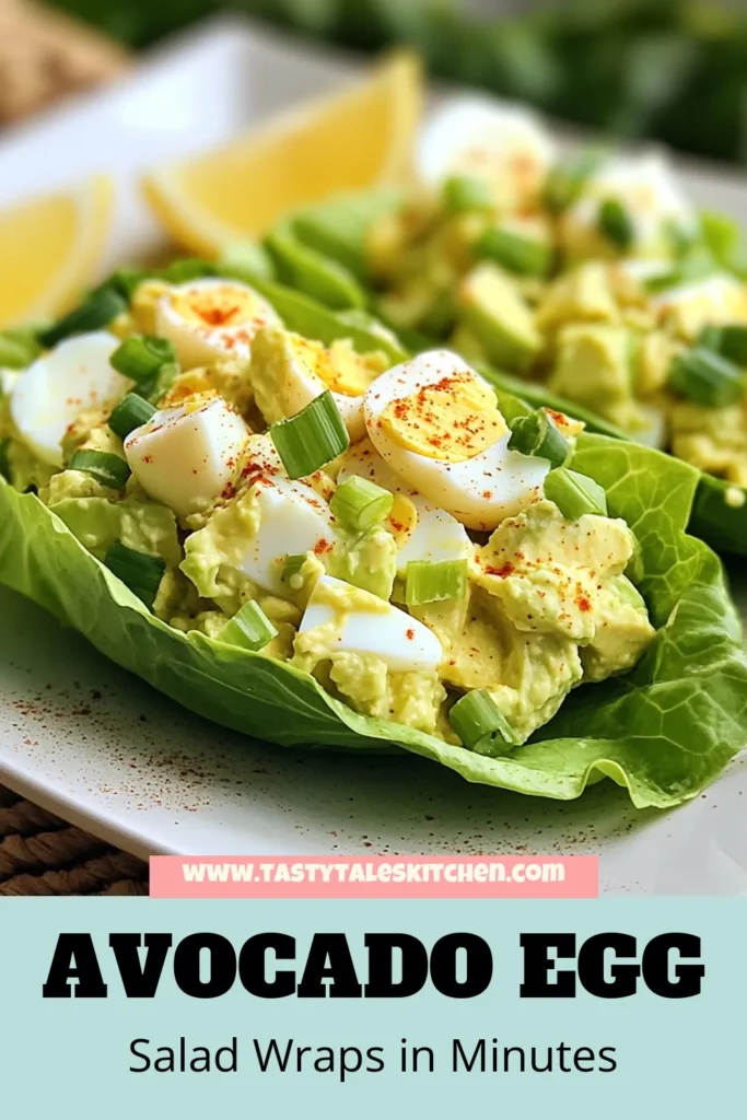 Elevate your lunch game with these Avocado Egg Salad Lettuce Wraps! This lettuce wraps recipe features a creamy avocado salad blended with hard-boiled eggs, making it a perfect healthy egg salad option for low-carb lunch ideas. Enjoy a refreshing bite that’s satisfying and easy to make. Perfect for meal prep or a quick snack. Try this delicious recipe today! Save and share! #AvocadoEggSalad #LettuceWrapsRecipe #HealthyEggSalad #LowCarbLunchIdeas