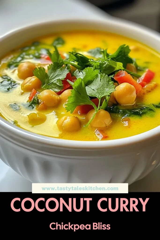 Craving a delicious and healthy meal? Try this Coconut Curry Chickpea Soup! This vegan chickpea soup combines the creaminess of coconut milk with flavorful spices for an easy coconut milk soup that's perfect for any night. Packed with protein and plant-based goodness, it's a nutritious choice for everyone. Ready in just 25 minutes, make this plant-based curry recipe tonight and watch it become a family favorite! Save for later! #CoconutCurry #VeganRecipe #HealthySoup #EasyCooking