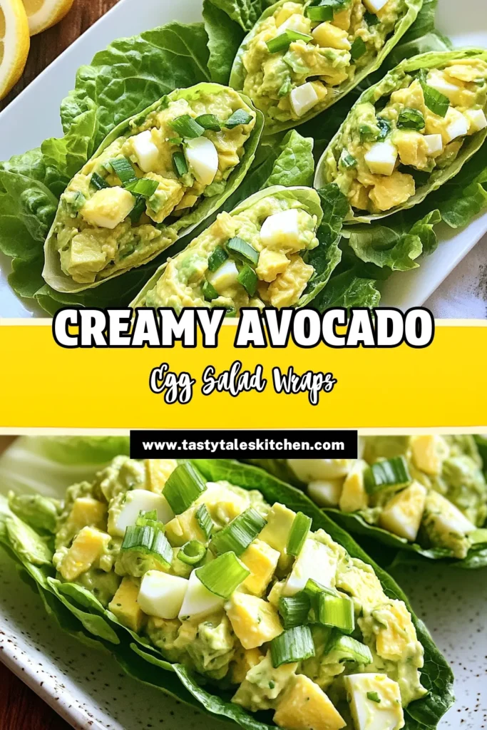 Discover a deliciously creamy avocado egg salad that transforms lunch with these tasty avocado egg salad lettuce wraps. This healthy egg salad recipe is perfect for anyone looking for a low-carb avocado salad that's easy to make. In just 10 minutes, you can enjoy a quick lunch that’s both satisfying and nutritious. Save this recipe for a flavorful and guilt-free meal! #AvocadoEggSalad #HealthyLunch #LowCarbRecipes #QuickLunchIdeas