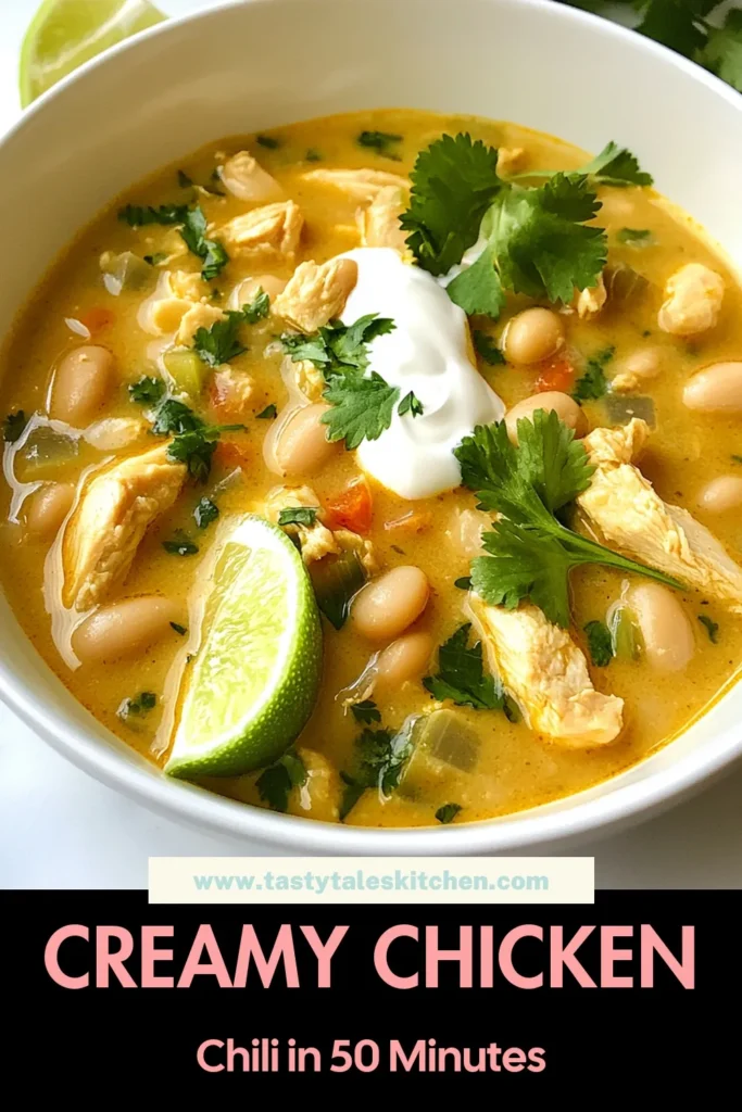 Discover the ultimate creamy white bean chicken chili recipe that's both easy to make and packed with flavor! This white bean chili with cream combines tender chicken, hearty white beans, and zesty spices for a healthy chili recipe your family will love. Perfect for cozy dinners or meal prep, this chicken chili recipe is a must-try! Get the full recipe now and savor every bite! #WhiteBeanChili #ChickenChiliRecipe #HealthyChili #EasyChickenChili