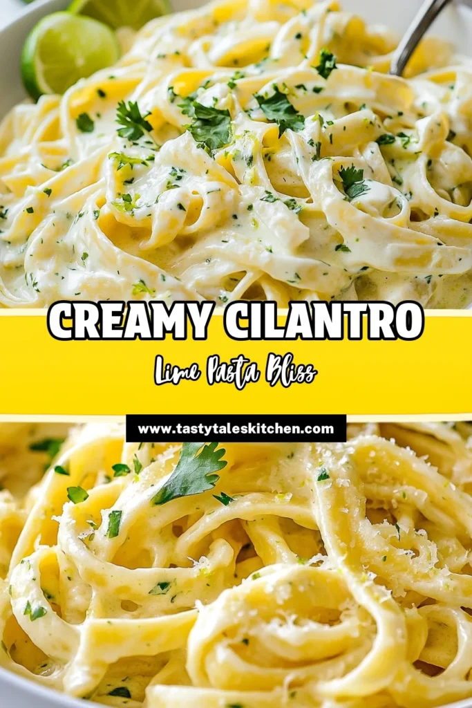 Discover the deliciousness of creamy cilantro lime pasta with our easy creamy pasta dish that brings vibrant flavors to your table. This cilantro lime fettuccine recipe features a zesty lime pasta sauce, perfect for a quick vegetarian meal. In just 25 minutes, you can enjoy a rich, creamy sauce that pairs beautifully with fettuccine. Save this recipe for a fresh and flavorful dinner option! #CreamyCilantroLimePasta #VegetarianRecipe #EasyPasta #LimePastaSauce