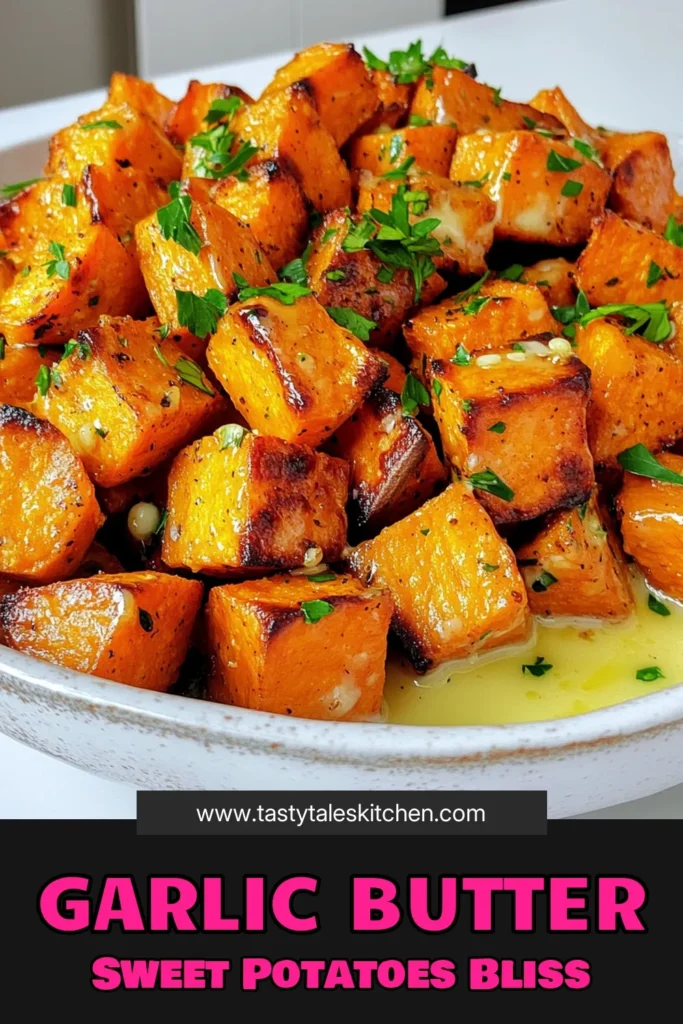 Delight your taste buds with Garlic Butter Roasted Sweet Potatoes! This easy recipe combines tender sweet potatoes with savory garlic, aromatic thyme, and a hint of smoked paprika for a mouthwatering side dish. Perfect for any meal, these sweet potatoes are simply irresistible. Click to explore the step-by-step guide and start roasting today! #SweetPotatoes #GarlicButter #HealthyRecipes #YummyFood