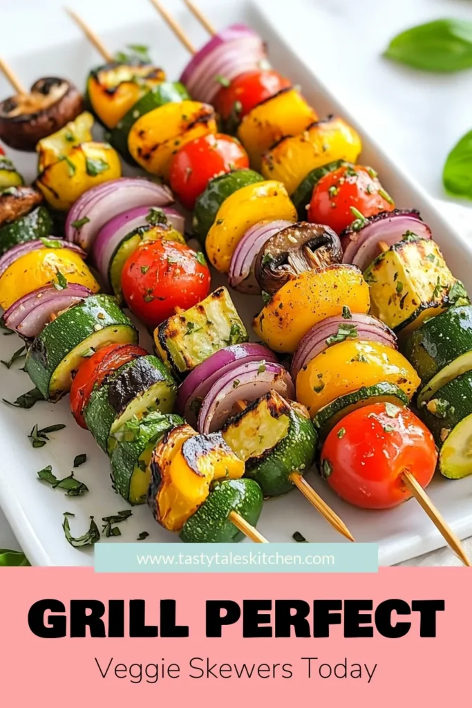 Discover the ultimate Herb Grilled Vegetable Skewers, a standout option in grilled vegetable recipes that are both healthy and delicious. These easy vegetable grill recipes are perfect for summer barbecues or weeknight dinners. Featuring vibrant Mediterranean vegetable skewers, your guests will love their flavor-packed goodness! Try this recipe now and enjoy a nutritious meal. Save this pin for later! #GrilledVeggies #HealthyEating #VegetableSkewers #EasyRecipes