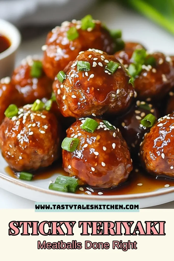 Indulge in these delicious Sticky Teriyaki Meatballs, a perfect blend of ground chicken meatballs and homemade teriyaki sauce! This healthy meatball recipe is simple and packed with flavor, making it an easy Asian meatball option for your family. Ready in just 45 minutes, these meatballs are perfect for dinner or meal prep. Try them tonight and elevate your weeknight meals! Save this recipe for later! #StickyTeriyakiMeatballs #GroundChickenMeatballs #EasyAsianMeatballs #HealthyRecipes