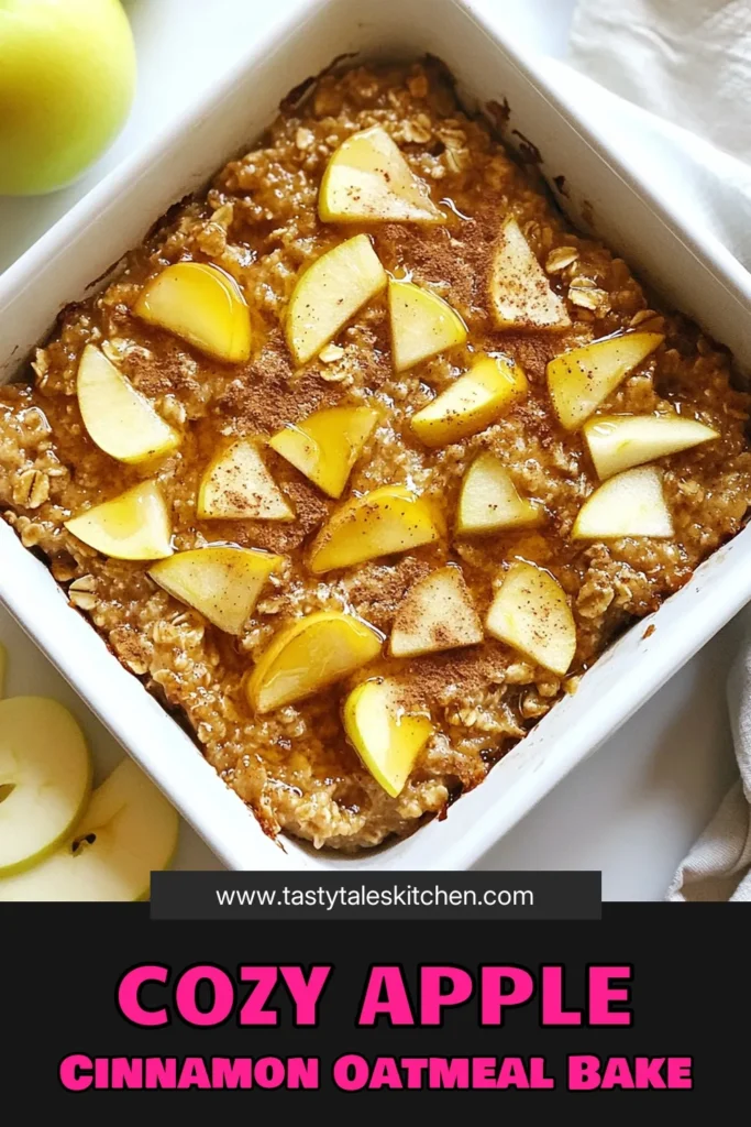 Indulge in this warm apple cinnamon baked oatmeal, a healthy baked oatmeal recipe that is perfect for a delightful breakfast. This easy oatmeal bake combines wholesome ingredients for a vegan baked oatmeal recipe your family will love. Enjoy the comforting flavors of apple and cinnamon any day of the week. Get the full recipe now and savor this delicious apple oatmeal breakfast! Don't forget to save this for later! #bakedoatmeal #veganrecipes #healthybreakfast #oatmeal