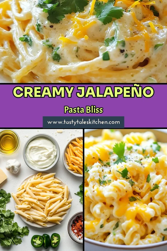 Indulge in this Creamy Jalape&ntilde;o Pasta that's a perfect blend of spicy and cheesy goodness! This Jalape&ntilde;o Popper Pasta Recipe is easy to follow and features cream cheese, cheddar, and jalape&ntilde;os for a deliciously rich experience. Whether you&rsquo;re looking for a spicy creamy pasta dish or a comfort food favorite, this easy cream cheese pasta is your answer. Save this recipe to enjoy a restaurant-quality meal at home! #JalapenoPasta #CheesyPasta #PastaRecipe #SpicyPasta
