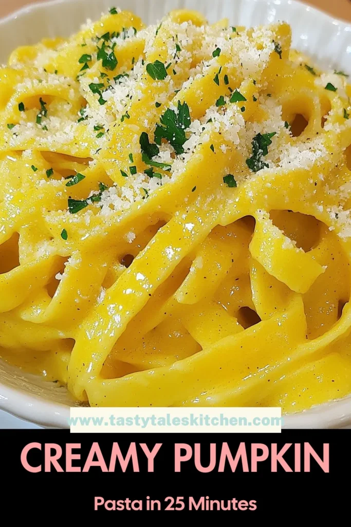 Indulge in this delicious Creamy Pumpkin Alfredo, the perfect pumpkin pasta recipe for fall! This Easy Pumpkin Alfredo features fettuccine tossed in a rich, creamy sauce infused with pumpkin puree and Parmesan cheese. Ideal for cozy dinners, this Fettuccine Alfredo with Pumpkin elevates any meal. Save this simple yet flavorful Fall Pasta Dish to impress your family and friends! #PumpkinPasta #FallRecipes #EasyPasta #PumpkinAlfredo