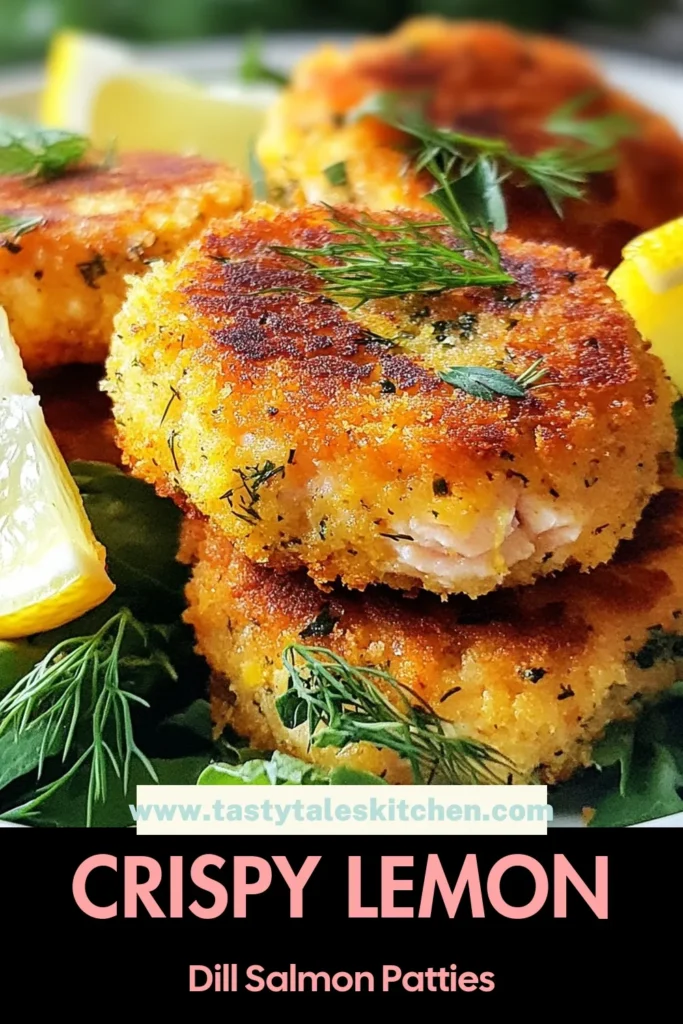 Looking for a quick seafood dinner? Try these Lemon Dill Salmon Patties that are both delicious and healthy! Made with wild-caught salmon, these gluten-free salmon cakes are perfect for a nutritious meal. Whip up these healthy salmon recipes in just 30 minutes for a satisfying treat. Serve them on a bed of greens with lemon wedges for a stunning presentation. Don’t forget to save this recipe! #HealthyEating #GlutenFree #SeafoodRecipes #SalmonPatties