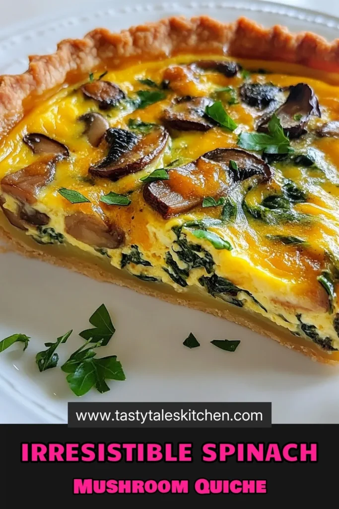 Discover the deliciousness of this spinach mushroom quiche! This easy quiche recipe is perfect for a savory breakfast quiche that’s both healthy and vegetarian. Packed with fresh spinach and mushrooms, it’s a delightful option for brunch or any meal. With simple ingredients and straightforward steps, you can whip up this healthy quiche with spinach that everyone will love. Save this vegetarian quiche recipe for your next cooking adventure! #QuicheRecipe #HealthyEating #VegetarianRecipes #BrunchIdeas