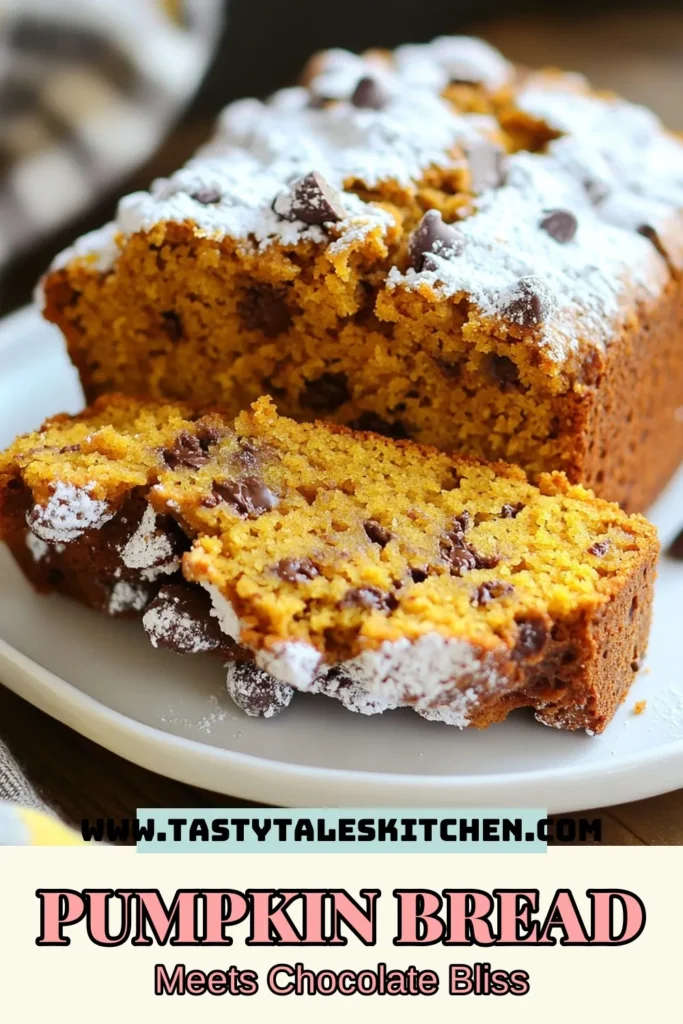 Indulge in the cozy flavors of fall with this delicious chocolate chip pumpkin bread recipe! This easy pumpkin bread combines rich pumpkin puree with semi-sweet chocolate chips for a delightful treat. Perfect for sharing or enjoying with a cup of coffee, this pumpkin chocolate chip loaf is sure to be a seasonal favorite. Don't miss out on this must-try fall baking recipe - save it for later! #PumpkinBread #ChocolateChipPumpkinBread #FallBaking #EasyPumpkinBread