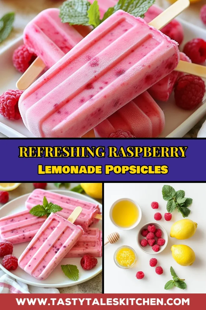 Beat the heat this summer with refreshing Raspberry Lemonade Popsicles! This homemade popsicle recipe is packed with vibrant flavors and is a healthier choice for frozen treats. Combining fresh raspberries and tangy lemon juice, these fruity delights are perfect for warm days. Plus, they’re easy to make and customizable. Try this healthy popsicle idea for a fun family activity! Save the recipe for your next summer gathering! #Popsicles #SummerTreats #HealthySnacks #FrozenDelights