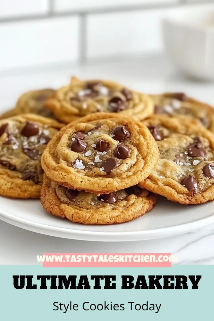 Indulge in the ultimate treat with this Bakery Style Chocolate Chip Cookies recipe! Discover how to make delicious homemade chocolate chip cookies that are soft, chewy, and packed with flavor. This is the best chocolate chip cookie recipe you’ll find, featuring a bakery-style texture and optional chocolate chip cookies with nuts for an extra crunch. Bake a batch today and impress your friends! Save for later! #ChocolateChipCookies #BakeryStyleCookies #BakingRecipes #CookieRecipes