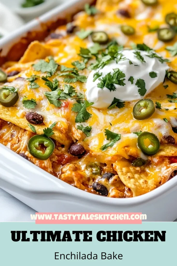 Looking for a delicious and easy casserole recipe? Try this Savory Chicken Enchilada Casserole! Packed with shredded chicken, black beans, enchilada sauce, and plenty of cheesy goodness, this Mexican chicken casserole will be a hit at dinner. Simple to make with just a few ingredients, it’s perfect for busy weeknights. Don’t miss out on this cheesy enchilada casserole! Save this recipe now and make your next meal unforgettable! #ChickenEnchiladaCasserole #EasyCasseroleRecipes #MexicanChickenCasserole #CheesyEnchiladaCasserole