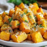 - 3 medium sweet potatoes Peel and cut into 1-inch cubes. You can use other types of potatoes if you like. - 4 tablespoons of extra virgin olive oil This oil adds flavor and helps with roasting. You can swap it with avocado oil for a different taste. - 4 cloves of garlic Finely minced. Fresh garlic gives a strong flavor. Garlic powder can work in a pinch. - ½ cup of freshly grated Parmesan cheese This cheese adds a salty and creamy taste. You can use Pecorino Romano if you want a sharper flavor. - 1 teaspoon of dried oregano This herb adds a nice earthy taste. You can use Italian seasoning for a mix of flavors. - ½ teaspoon of smoked paprika This spice gives a hint of smokiness. Regular paprika is fine if you prefer less smoke. - Salt and freshly ground black pepper Add to taste. These basics enhance all the flavors in the dish. - Fresh parsley, chopped (for garnish) This adds color and freshness. Feel free to use chives or basil as alternatives. These ingredients come together to create a delightful dish that is easy to make and packed with flavor. Each one plays a key role in the taste and texture of the roasted sweet potatoes. {{ingredient_image_2}} Peeling sweet potatoes is easy. Use a sharp peeler and remove all the skin. Cut the sweet potatoes into 1-inch cubes. I like to cut them evenly. This way, they cook at the same rate. If some pieces are larger, they may stay hard. Uniform sizing helps them roast nicely. Start by preheating your oven to 425°F (220°C). This heat will help the sweet potatoes become crispy. In a large bowl, toss the sweet potato cubes with olive oil, minced garlic, oregano, smoked paprika, salt, and pepper. Mix until all the pieces are coated. Next, line a baking sheet with parchment paper. Spread the sweet potatoes in a single layer. Make sure they are not crowded. This space allows hot air to flow, ensuring even cooking. Roast them for 20 minutes. After that, take a look and see if they are getting soft. After 20 minutes, remove the baking sheet. Sprinkle the grated Parmesan cheese over the sweet potatoes. Toss them gently to help the cheese stick. This will give the sweet potatoes a great flavor. Return the sheet to the oven for another 10-15 minutes. Check them often. They are done when they are golden brown and soft when pierced with a fork. To get great results, set your oven to 425°F (220°C). This high heat makes sweet potatoes crisp. If your oven runs hot, lower it to 400°F (200°C). For a regular oven, stick with 425°F. To check if sweet potatoes are done, use a fork. They should be soft when pierced. Look for a nice golden brown color too. If they need more time, roast for a few extra minutes. You can add more spices for extra taste. Try cinnamon for warmth or cayenne for heat. Fresh herbs like thyme or rosemary work well too. If you want different cheese flavors, swap Parmesan with feta or goat cheese. These will give a tangy twist to your dish. Serve these sweet potatoes with roasted chicken or fish. They also pair nicely with a fresh salad. For a fun twist, add a yogurt sauce on top. When presenting, use a pretty plate. Arrange the sweet potatoes in a circle. Sprinkle fresh parsley on top for color. A drizzle of olive oil makes it look fancy! Pro Tips Choose the Right Sweet Potatoes: Look for firm, unblemished sweet potatoes with smooth skin for the best flavor and texture. Don’t Overcrowd the Baking Sheet: Make sure to spread the sweet potatoes in a single layer to ensure they roast evenly and become crispy. Adjust Seasoning to Taste: Feel free to play with the spices! Adding a pinch of cayenne pepper can give a nice kick to the dish. Use Fresh Parmesan: For the best flavor, always use freshly grated Parmesan cheese instead of pre-grated for a richer taste. {{image_4}} You can swap sweet potatoes for other root veggies. Try using regular potatoes, carrots, or even butternut squash. They roast well and add varied tastes. Seasonal choices can also bring new life to this dish. In fall, you might use pumpkin cubes. In spring, consider parsnips or turnips. These swaps keep your meals fresh and fun. Want some heat? Add chili powder or cayenne pepper to your mix. A little kick can enhance the flavor. For a sweet twist, drizzle honey or maple syrup over the roasted sweet potatoes. This adds a lovely glaze and richness. You can also mix in herbs like rosemary or thyme for extra layers of taste. To make this dish vegan, skip the Parmesan cheese. You can use nutritional yeast instead. It gives a cheesy flavor without dairy. If you need a gluten-free option, this recipe is already safe. Just ensure your seasonings are gluten-free. For creaminess, consider adding a dollop of dairy-free yogurt on top when serving. To store your Garlic Parmesan Roasted Sweet Potatoes, use airtight containers. Glass containers work best. They keep the taste fresh and help you see the food. Make sure to cool them first to avoid steam buildup. Store them in the fridge for up to three days. To keep the sweet potatoes tasty, avoid stacking them. Instead, lay them flat in the container. This helps keep their texture and flavor. If you want to keep them longer, consider freezing. Place them in freezer-safe bags, removing as much air as possible. They can last for up to three months in the freezer. Reheating these sweet potatoes requires care. The oven is best for keeping them crispy. Preheat your oven to 375°F (190°C). Spread the potatoes on a baking sheet in a single layer. Bake for about 10-15 minutes until heated through. The microwave can be quick but may make them soft. If you use the microwave, heat in short bursts. Start with 30 seconds, then check. Stir them to help heat evenly. If you want some crispness, you can finish them in a hot pan for a few minutes. This will revive their crunch. You can prep the sweet potatoes in advance. Just cut them into cubes. Store them in a bowl of water to prevent browning. Drain and dry them before cooking. Mix the olive oil, garlic, and spices. Keep this mixture in a separate container. When you are ready to cook, combine everything and roast. This keeps the taste fresh. I recommend using freshly grated Parmesan cheese. It melts better and adds great flavor. If you only have block cheese, that works too. Grate it yourself for the best taste. Brands like Parmigiano-Reggiano are top choices. They offer a rich, nutty flavor that enhances the dish. Yes, you can use other oils. Avocado oil or melted coconut oil are good options. They add their own flavors. Just keep in mind that each oil will change the taste slightly. Olive oil gives a nice richness, while others can be lighter or sweeter. Choose based on your taste preference. Roasting sweet potatoes with Parmesan is simple and rewarding. We covered the ingredients needed, prep tips, and the roasting process. You learned how to enhance the taste and store leftovers effectively. Remember to try different spices or cheese alternatives to make this dish your own. You can even swap potatoes for other veggies. Roasted sweet potatoes are versatile and perfect for any meal. Enjoy experimenting with these ideas and make something delicious today!