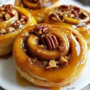 For the most delicious caramel pecan cinnamon rolls, you need these main ingredients: - 4 cups all-purpose flour - 1 packet (2 &frac14; teaspoons) active dry yeast - &frac12; cup milk, warmed to about 110&deg;F - &frac14; cup granulated sugar - &frac14; cup unsalted butter, melted - 2 large eggs, at room temperature - 1 teaspoon vanilla extract - 1 teaspoon salt - 2 tablespoons ground cinnamon - ⅓ cup brown sugar, packed - 1 cup pecans, finely chopped - &frac12; cup caramel sauce (store-bought or homemade) - 1 tablespoon unsalted butter, for greasing You will also need a few baking essentials to make these rolls: - A large mixing bowl for your dough - A clean kitchen cloth to cover the dough - A rolling pin to roll out the dough - A sharp knife or dental floss for cutting the rolls - A 9x13 inch baking dish for baking To add your unique touch, you can try these optional ingredient variations: - Use walnuts instead of pecans for a different nut flavor. - Add chocolate chips for a sweet twist. - Mix in dried fruits like raisins or cranberries for extra sweetness. - Swap out the caramel sauce for cream cheese frosting for a tangy taste. {{ingredient_image_2}} Start by activating the yeast. In a small bowl, mix the warmed milk, granulated sugar, and active dry yeast. Let it sit for 5-10 minutes. You will see it become frothy and bubbly. This means the yeast is alive and ready to help the dough rise. In a large bowl, combine the frothy yeast mixture with melted butter, eggs, and vanilla extract. Whisk until everything blends well. Gradually add the flour and salt. Use a wooden spoon to mix until a shaggy dough forms. Transfer the dough to a floured surface. Knead it for 5-7 minutes until it feels smooth and elastic. Place the dough in a greased bowl. Cover it with a damp cloth and let it rise in a warm spot for about 1 hour. It should double in size. While the dough rises, prepare the filling. In a small bowl, mix the brown sugar and ground cinnamon. Set this mixture aside. After the dough has risen, gently punch it down. Roll it out on a floured surface into a rectangle about 16x12 inches. Spread the cinnamon-sugar mixture evenly over the dough. Sprinkle the chopped pecans on top, pressing them down a bit. Now, roll the dough tightly from one long edge to the other to form a log. Cut the log into 12 equal pieces. Grease a 9x13 inch baking dish with butter. Drizzle half of the caramel sauce across the bottom. Place the cinnamon rolls neatly in the dish. Cover them with a clean cloth and let them rise again for 30 minutes. Preheat your oven to 350&deg;F (175&deg;C). Bake the rolls for 25-30 minutes until golden brown. Heat the remaining caramel sauce in a saucepan for drizzling later. Once baked, remove the rolls from the oven. Let them cool for a few minutes, then drizzle the warm caramel sauce over the top. Enjoy your sweet treat! To get the best dough, you must activate the yeast well. Mix warm milk, sugar, and yeast in a bowl. Wait for 5-10 minutes until it gets frothy. This shows the yeast is ready to work. When mixing the dough, add flour slowly. You want it to be soft but not sticky. If it's too wet, add a bit more flour. Knead the dough on a floured surface for about 5-7 minutes. It should feel smooth and elastic when done. Before rolling, make sure your dough is well-floured to prevent sticking. Spread the cinnamon-sugar mix evenly across the dough. Don't rush this step! Press the chopped pecans into the filling. This helps them stick during baking. Roll the dough tightly from one edge to the other, forming a log. Use a sharp knife or dental floss to cut even pieces. Aim for about 12 rolls. This ensures they bake evenly. Store any leftover rolls in an airtight container. They can stay fresh for about 2-3 days at room temperature. For longer storage, wrap them tightly and freeze for up to 3 months. To reheat, place them in a warm oven at 350&deg;F for about 10-15 minutes. You can also microwave them for about 20-30 seconds. Drizzle a bit of caramel sauce over the top for that fresh-baked taste! Pro Tips Activate Your Yeast Properly: Always ensure your milk is warm but not hot; temperatures above 120&deg;F can kill the yeast. A frothy mixture indicates that your yeast is active and ready to go. Perfect Dough Texture: Kneading the dough for 5-7 minutes is crucial for developing gluten, which gives the rolls their fluffy texture. The dough should be smooth and elastic when ready. Even Filling Distribution: When spreading your cinnamon-sugar mixture, ensure an even layer so every bite is filled with flavor. Press down the pecans gently to keep them from falling off during baking. Customize Your Caramel Drizzle: For an extra touch, try adding a pinch of sea salt to your caramel sauce before drizzling. This will enhance the sweetness and balance the flavors beautifully. {{image_4}} You can switch up the nuts in your caramel pecan cinnamon rolls. Try walnuts or hazelnuts for a new flavor. If you love dried fruits, add raisins or cranberries. These fruits give a nice chewiness. Just chop them and sprinkle them in with the nuts. This small change makes a big difference in taste. Want to make your rolls even more special? Add chocolate chips! They melt and blend perfectly with the caramel. Just sprinkle a cup of your favorite chocolate chips on the dough before rolling it up. You can even mix in spices like nutmeg or ginger for a warm twist. The options are endless, so feel free to get creative! If you need a gluten-free version, simply swap the all-purpose flour for a gluten-free blend. Look for a mix that works well for baking. You can also add a bit of xanthan gum to help with the texture. Follow the same steps in the recipe, and you&rsquo;ll enjoy these rolls, too! To store leftover cinnamon rolls, let them cool completely. Place them in an airtight container. You can keep them at room temperature for up to two days. If you want them to last longer, refrigerate them. Just remember, they may lose some softness in the fridge. If you want to freeze your cinnamon rolls, you can do this easily. After baking and cooling, wrap each roll tightly in plastic wrap. Then, place them in a freezer-safe bag or container. These cinnamon rolls can stay fresh in the freezer for up to three months. When you're ready to enjoy, just thaw them in the fridge overnight. Reheating cinnamon rolls is quick and easy. You can use the microwave for a fast option. Heat them for 15-20 seconds. If you want a crispier texture, use the oven. Preheat your oven to 350&deg;F (175&deg;C) and heat for about 10 minutes. Drizzle some caramel sauce on top before serving for an extra treat! You will know the dough is ready when it doubles in size. Look for a soft, puffy texture. You can gently poke the dough with your finger. If it springs back slowly, it's ready. Yes, you can make these rolls ahead. Prepare them up to the second rise. Cover the rolls and place them in the fridge overnight. In the morning, let them warm up and rise before baking. If you don't have pecans, try walnuts or almonds. Both add a nice crunch. You can also use dried fruits like raisins or cranberries for a sweeter taste. Absolutely! Use almond milk or oat milk instead of regular milk. Replace the butter with a dairy-free spread. These swaps keep the rolls tasty and soft. You learned how to make tasty caramel pecan cinnamon rolls. We went over each ingredient, from basics to fun swaps. I shared clear steps to ensure perfect dough and rolls. You now have tips on storage, reheating, and fun variations. I hope you feel ready to bake these rolls at home. Enjoy the process, and don't forget to share with family and friends!