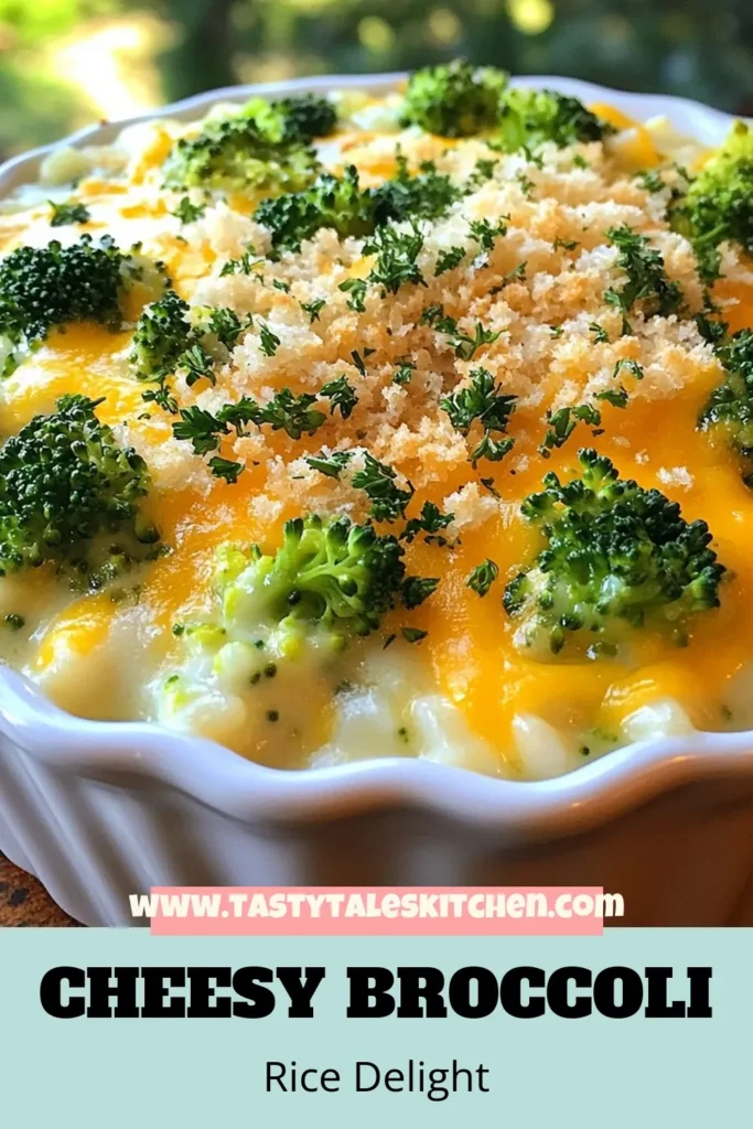Discover a deliciously creamy broccoli cheese bake with this easy cheesy broccoli rice casserole recipe! Perfect for family dinners, this cheesy broccoli rice casserole combines tender broccoli, rice, and rich cheeses for a comforting meal. The addition of garlic and onion powder elevates the flavors, while optional breadcrumbs add a delightful crunch. Save this recipe for a simple weeknight dish that everyone will love! #CheesyCasserole #BroccoliRiceCasserole #CreamyBroccoliCheese #EasyCasserole