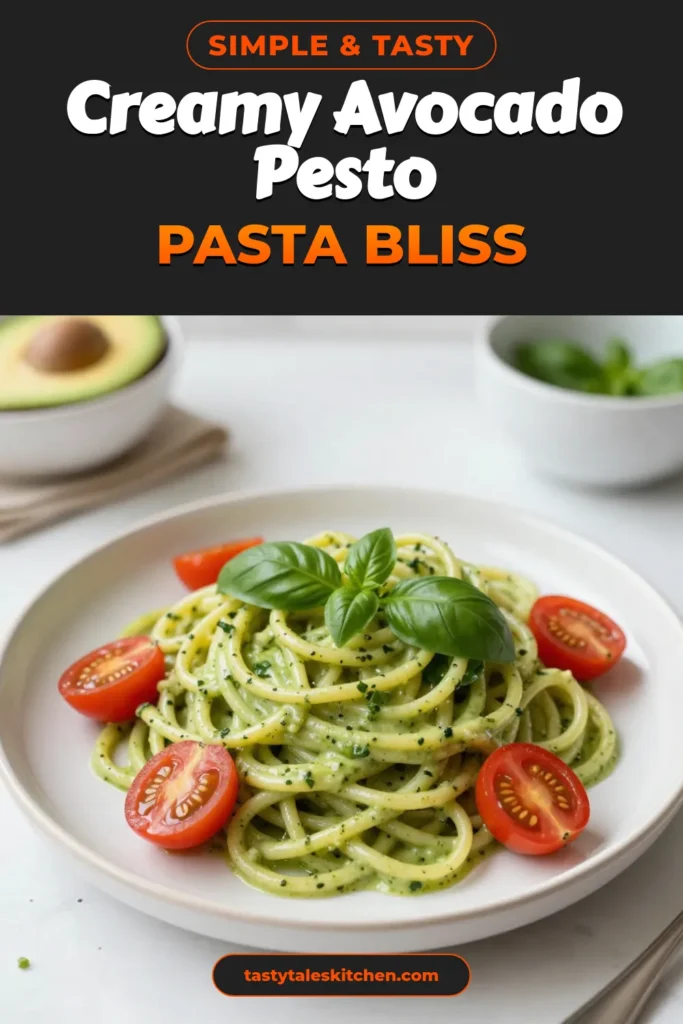 Indulge in this creamy avocado pesto pasta that’s not only delicious but also healthy! This easy avocado pasta recipe is perfect for a quick weeknight dinner. Packed with fresh basil and creamy avocados, it’s a delightful vegan avocado pesto that your taste buds will love. Try this healthy avocado pasta recipe today and enjoy a flavorful meal in just 20 minutes. Save this recipe for your next meal! #CreamyAvocadoPestoPasta #EasyPestoPasta #HealthyAvocadoPastaRecipe #VeganAvocadoPesto