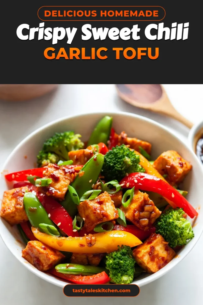 Discover the delicious Sweet Chili Garlic Tofu stir fry, a must-try Tofu Stir Fry Recipe that&rsquo;s perfect for quick and healthy dinners! This Vegan Stir Fry Recipe features crispy tofu, fresh veggies, and a sweet chili sauce that elevates your meal. Enjoy this easy tofu recipe packed with flavor and nutrients. Ready in just 25 minutes, it's ideal for busy nights. Save this recipe for your next healthy tofu dinner! #VeganRecipes #TofuStirFry #HealthyEating #EasyRecipes