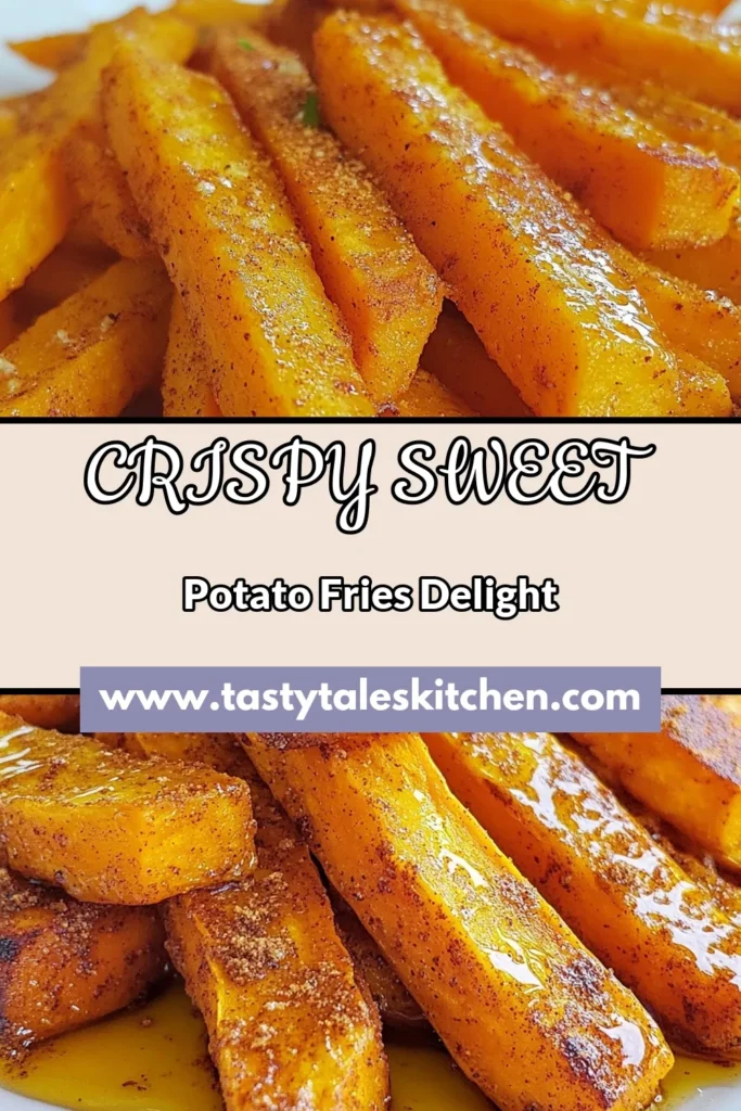 Discover the ultimate recipe for crispy sweet potato fries! These baked sweet potato fries are easy to make and are perfect for healthy sweet potato snacks. With a hint of cinnamon, try this cinnamon sweet potato fries recipe for a delicious twist. Whether you enjoy them as a side dish or a snack, you&rsquo;ll love these crispy treats. Get ready to impress everyone! Save this recipe for your next cooking adventure! #SweetPotatoFries #HealthySnacks #BakedFries #RecipeIdeas