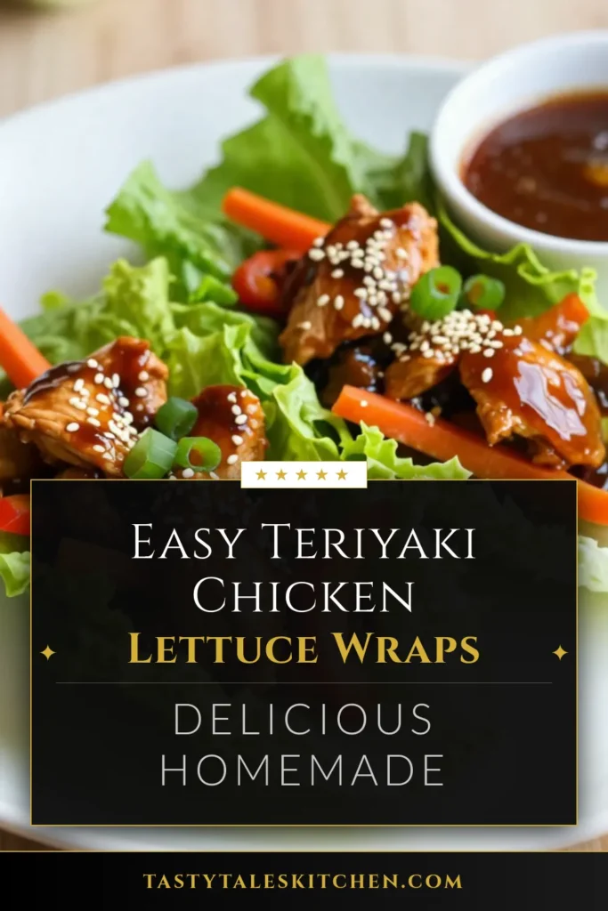 Discover the deliciously healthy teriyaki chicken lettuce wraps that make for a perfect low-carb dinner! This easy chicken wrap recipe features tender chicken and vibrant veggies, all wrapped in crisp lettuce and drizzled with a homemade teriyaki sauce. Impress your family with this quick dish that&rsquo;s bursting with flavor! Save this healthy choice for your dinner plans tonight! #TeriyakiChickenLettuceWraps #EasyChickenDinner #LowCarbLettuceWraps #HealthyWraps
