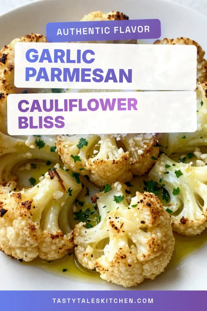 Elevate your meals with this Garlic Parmesan Cauliflower! This easy Roasted Cauliflower Recipe combines tender florets, rich Parmesan, and zesty lemon for a deliciously Healthy Vegetarian Side Dish. Perfect as an appetizer or a vibrant complement to any dinner, Oven Roasted Cauliflower is a must-try. Save this Lemon Garlic Cauliflower recipe now for a crowd-pleasing side! #GarlicParmesanCauliflower #RoastedCauliflower #HealthyRecipes #VegetarianCooking