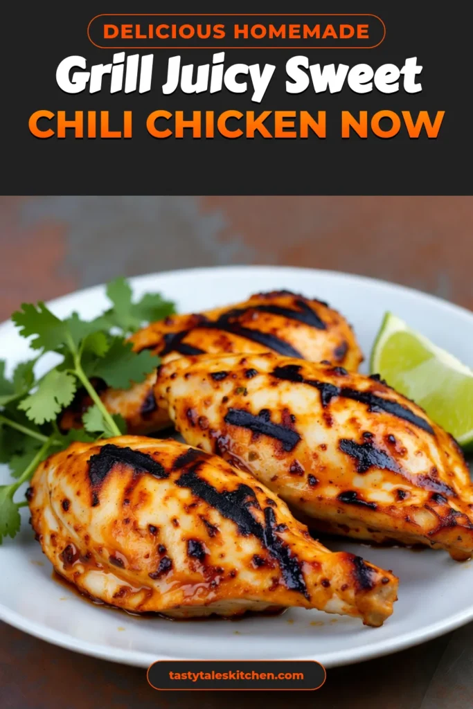 Try this delicious Sweet Chili Lime Grilled Chicken recipe for an easy and flavor-packed meal! The lime marinade infuses the chicken with a perfect balance of sweet and spicy, making it an irresistible spicy sweet chicken recipe. Perfect for summer BBQs or weeknight dinners, this grilled chicken recipe is a must-try! Save this recipe and impress your guests tonight! #SweetChiliLimeChicken #EasyGrilledChicken #LimeMarinadeChicken #SpicySweetChickenRecipe