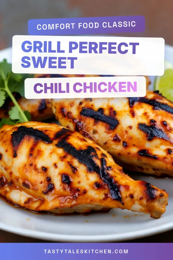 Discover the vibrant flavors of Sweet Chili Lime Grilled Chicken, your new go-to for delicious grilled chicken recipes! This dish features a simple easy chicken marinade made with sweet chili sauce and fresh lime zest chicken, delivering a burst of zesty goodness. Perfectly garnished with cilantro, this mouthwatering recipe is sure to impress. Try it today and elevate your grilling game! Save this recipe for a flavor-packed meal! #GrilledChicken #ChickenRecipes #EasyCooking #FlavorfulMeals