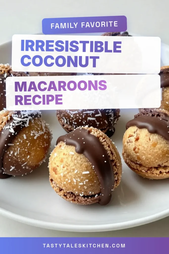 Indulge in these delicious chocolate dipped coconut macaroons, an easy macaroon recipe that's perfect for any occasion. These homemade coconut macaroons are not only gluten-free dessert recipes but also a delightful treat for chocolate lovers. With simple ingredients and step-by-step instructions, you can create mouthwatering chocolate coconut treats that will impress everyone. Save this recipe for a sweet treat today! #ChocolateDippedMacaroons #EasyMacaroonRecipe #GlutenFreeDesserts #ChocolateCoconutTreats