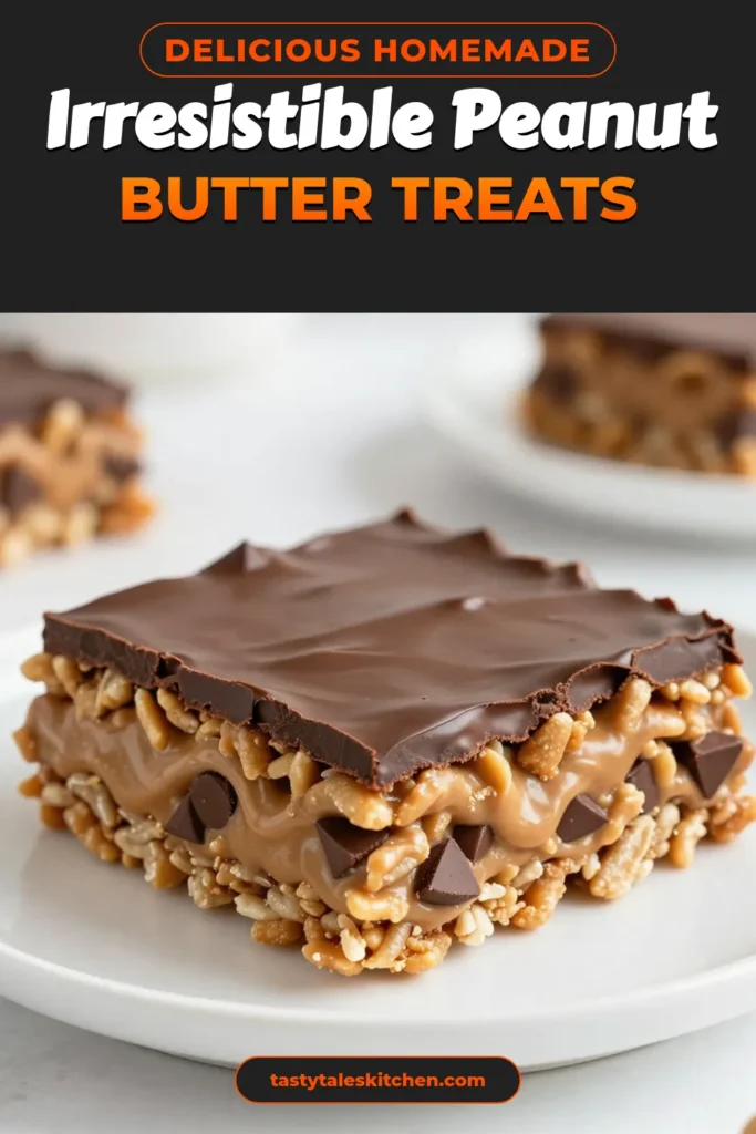 Indulge in these Peanut Butter Chocolate Rice Krispie Treats, the perfect blend of chewy and crunchy! This Easy No-Bake Dessert combines the goodness of Peanut Butter Rice Krispie Treats with rich Chocolate Rice Krispie Treats. Follow this Homemade Rice Krispies Recipe for No-Bake Peanut Butter Treats that are sure to impress. Perfect for parties or a sweet snack! Save this recipe and give it a try today! #RiceKrispieTreats #NoBakeDesserts #ChocolateTreats #PeanutButterDelights