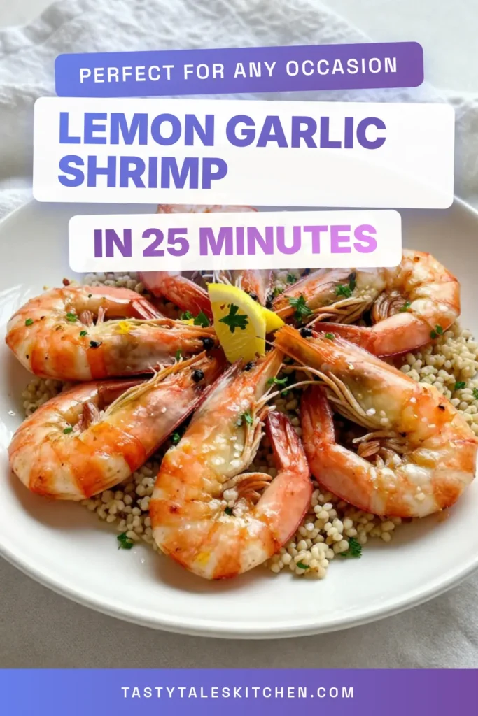 Discover the perfect lemon garlic shrimp recipe that brings flavor to your table! This zesty shrimp dish features roasted shrimp with lemon, infused with garlic for a delectable taste. In just 25 minutes, you can whip up one of the easiest shrimp recipes that will excite your seafood-loving friends and family. Don't miss out on this mouthwatering seafood recipe with garlic. Save this recipe now and elevate your dinner game! #ShrimpRecipe #SeafoodLovers #EasyCooking #LemonGarlic