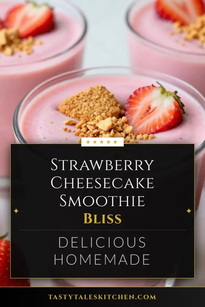 Indulge in this delicious strawberry cheesecake smoothie, a perfect balance of creamy delight and fruity freshness. Packed with protein from Greek yogurt, this healthy smoothie recipe is not only nutritious but also indulgent like a dessert. Combine fresh strawberries, ripe banana, and cream cheese for a creamy dessert smoothie that's sure to please. Try this strawberry banana smoothie today for a refreshing treat! Save this recipe! #SmoothieRecipes #HealthyDesserts #StrawberryCheesecake #GreekYogurtSmoothie