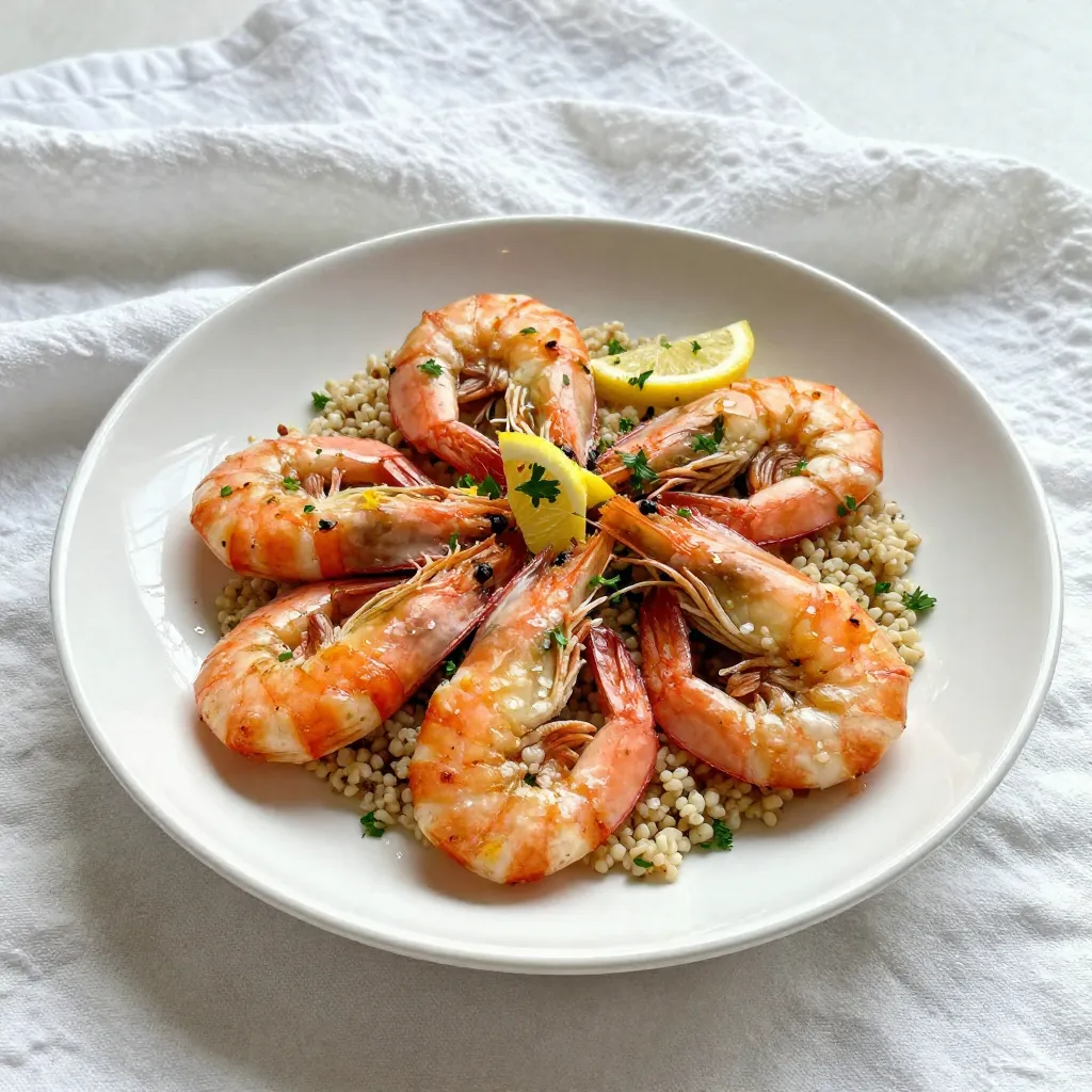 - 1 pound large shrimp, peeled and deveined - 4 cloves garlic, minced - 3 tablespoons extra-virgin olive oil - Zest and juice of 2 lemons - 1 teaspoon smoked paprika - 1 teaspoon red pepper flakes - Sea salt and black pepper - Fresh parsley for garnish The first key to this recipe is the shrimp. Large, peeled, and deveined shrimp work best. They soak up the flavor well and cook quickly. Garlic is next. I use four cloves because it gives a strong, tasty punch. The olive oil adds richness and helps the seasoning stick. Lemon is a must. The zest and juice brighten the dish and add freshness. Smoked paprika brings a warm, smoky flavor. Red pepper flakes add heat, so adjust them to your taste. Don&rsquo;t forget sea salt and black pepper for seasoning. Finally, fresh parsley adds color and a hint of earthiness. - Calories per serving: About 220 - Breakdown of macronutrients: - Protein: 24g - Fat: 12g - Carbohydrates: 3g Each serving provides a good balance of protein and healthy fats, making this dish a great choice for a light meal. - Alternative oils: You can use avocado oil or grapeseed oil instead of olive oil. - Different types of shrimp: Feel free to use smaller shrimp or even shrimp with the shell on for added flavor. - Citrus variations: For a twist, try using lime or orange juice instead of lemon juice. These substitutions let you play with flavors while keeping the dish delicious and fun! {{ingredient_image_2}} Preheating your oven to 400&deg;F (200&deg;C) is key. This temperature ensures even cooking. If the oven is not hot enough, the shrimp will not roast well. They may turn rubbery or mushy. Always start with a preheated oven for the best results. In a large mixing bowl, combine the following: - 4 cloves garlic, minced - 3 tablespoons extra-virgin olive oil - Zest and juice of 2 lemons - 1 teaspoon smoked paprika - 1 teaspoon red pepper flakes - Sea salt and freshly cracked black pepper Whisk these ingredients until well mixed. This marinade adds a ton of flavor. The garlic and lemon blend perfectly, creating a zesty mix. The smoked paprika enhances the taste with depth. Next, add the shrimp to the bowl. Ensure that each shrimp is fully coated in the marinade. Let them sit for about 15 minutes at room temperature. This time allows the flavors to soak in. If you have more time, you can marinate longer. Just don&rsquo;t go overboard; too long can make the shrimp mushy. Line a baking sheet with parchment paper. Spread the marinated shrimp in a single layer. This gives them enough space to cook evenly. Place the baking sheet in the preheated oven. Roast the shrimp for 8-10 minutes. Keep an eye on them. The shrimp are done when they are pink and opaque. Overcooking can make them tough. To check for doneness, cut one in half. If it is still translucent, give it a bit more time. Once cooked, take them out and sprinkle with fresh parsley. This adds a nice touch and extra flavor. Enjoy your meal! To know when shrimp are done, watch for color change. They should look pink and opaque. This usually takes about 8-10 minutes at 400&deg;F. If overcooked, shrimp become tough. To avoid this, check them a minute early. You want them just cooked, not chewy. Add herbs and spices for more flavor. Fresh herbs like parsley or basil brighten the dish. Use smoked paprika for a deeper taste. Fresh ingredients usually taste better than dried ones. However, if dried is all you have, it still works. Pair your shrimp with sides like rice or quinoa. Both soak up flavors well. For a pop, serve on a colorful plate. Drizzle extra lemon juice over the shrimp for brightness. Garnish with lemon wedges and parsley to make the dish look fresh and inviting. Pro Tips Perfect Shrimp Size: Use large shrimp for this recipe, as they hold up better during roasting and have a satisfying texture. Marinating Time: Allow the shrimp to marinate at room temperature for no more than 15 minutes to prevent them from becoming overly salty. Watch the Cook Time: Shrimp cook quickly; keep an eye on them to ensure they don&rsquo;t overcook and turn rubbery. Serving Suggestions: Pair the shrimp with a side of crusty bread or a fresh salad to complement the zesty flavors. {{image_4}} To spice things up, add more red pepper flakes. Start with the 1 teaspoon from the recipe. If you like heat, sprinkle in more. Taste the mix before you add the shrimp. Adjust to your heat level. This gives you control over the flavor. A little spice adds excitement to every bite. For summer fun, use skewers. Thread the marinated shrimp onto wooden or metal skewers. This makes grilling easier and adds a nice char. Grill them for about 2-3 minutes on each side. Keep an eye on them, as they cook fast. Serve these skewers at parties for a tasty treat. Roasting veggies with shrimp adds color and flavor. Try bell peppers, zucchini, or asparagus. They pair well with the lemon garlic taste. Cut the veggies into similar sizes as the shrimp. Toss them in the same marinade. Spread them on the baking sheet with the shrimp. This creates a complete meal on one tray. To keep your lemon garlic roasted shrimp fresh, place them in an airtight container. Make sure the shrimp cool down completely before sealing. This helps prevent sogginess. Store the container in the fridge. It&rsquo;s best to eat leftovers within two days for optimal taste. To reheat shrimp, use a skillet over low heat. Add a splash of olive oil to prevent sticking. Heat gently, stirring often. This method keeps shrimp from getting rubbery. You can also use the microwave. Place shrimp on a plate, cover, and heat in short bursts. Check every 30 seconds to avoid overcooking. If you want to save shrimp for later, freezing is a great option. First, let shrimp cool completely. Then, place them in a freezer-safe bag. Remove as much air as possible before sealing. Label the bag with the date. You can freeze shrimp for up to three months. When ready to use, thaw in the fridge overnight. This keeps them juicy and tasty. It takes about 8 to 10 minutes to cook shrimp in the oven. The best way to tell if they are done is by checking their color. Cooked shrimp turn pink and opaque. Make sure not to overcook them; otherwise, they will become tough. Keep an eye on them while they roast. Yes, you can use frozen shrimp for this recipe. Frozen shrimp are often easier to find and can be more affordable. Just remember to thaw them first. You can thaw shrimp in cold water for 15 to 20 minutes. The downside is that frozen shrimp may have less flavor. Fresh shrimp often taste better, but frozen shrimp work well too. Lemon garlic roasted shrimp pairs nicely with many sides. Here are some ideas: - Fluffy quinoa - Fragrant rice - Steamed broccoli - Roasted asparagus - Mixed green salad These sides enhance the meal and add color to your plate. Enjoy experimenting to find your favorite pairings! This blog post explored how to prepare delicious lemon garlic roasted shrimp. You learned about the key ingredients, cooking methods, and helpful tips to achieve perfect results. I also shared some tasty variations and storage options for leftovers. This dish is simple yet packed with flavor, making it a great choice for any meal. Enjoy your cooking journey, and don't hesitate to experiment with different ingredients. You can create your own shrimp masterpiece!