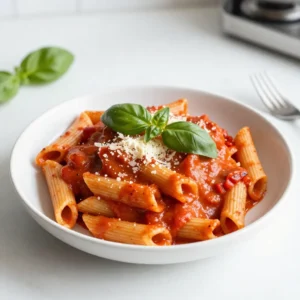 Cooking this creamy roasted red pepper pasta is simple. Here&rsquo;s what you need: - 12 oz pasta (penne or fettuccine) - 2 large red bell peppers - 1 small onion, finely chopped - 3 cloves garlic, minced - 1 cup heavy cream or plant-based alternative - 1 cup vegetable broth - 1 teaspoon smoked paprika - 1 teaspoon dried oregano - Salt and freshly ground black pepper, to taste - 2 tablespoons olive oil - Fresh basil leaves or chopped parsley, for garnish - Grated Parmesan cheese, for serving (optional) Each ingredient plays a role. The pasta is the base, while the roasted red peppers bring rich flavor. Onion and garlic provide depth. Heavy cream adds creaminess, and vegetable broth enhances the sauce. Spices like smoked paprika and oregano elevate the taste. I love using fresh herbs as a garnish. They add color and freshness. Parmesan cheese gives a nice touch, but it's optional. This dish is about balance and flavor, so choose what you like best. {{ingredient_image_2}} 1. Preheat the oven and prepare the baking sheet: Set your oven to 425&deg;F (220&deg;C). Line a baking sheet with parchment paper for easy cleanup. 2. Roasting time and tips for perfect char: Place the red bell peppers on the sheet. Roast them for 25-30 minutes. Look for charred and blistered skin. This adds great flavor. After roasting, let them cool before peeling. 1. Boil water and cooking time guidelines: Fill a large pot with water. Bring it to a boil over high heat. Add the pasta and cook according to the package instructions. Aim for al dente texture, which means slightly firm. 2. Importance of reserving pasta water: Before draining the pasta, save ½ cup of the water. This starchy water helps to thicken your sauce later. 1. Tips for saut&eacute;ing onion and garlic: In a large skillet, heat 2 tablespoons of olive oil over medium heat. Add the finely chopped onion and stir for 3-4 minutes. Look for it to soften and turn translucent. 2. Desired doneness for aromatics: After the onion, add 3 cloves of minced garlic. Cook for another minute. You want the garlic fragrant but not brown. 1. Combining ingredients in the blender: In a blender, add the roasted red peppers, onion, garlic, 1 cup of vegetable broth, 1 teaspoon smoked paprika, and 1 teaspoon dried oregano. 2. Achieving a smooth consistency: Blend until the mixture is completely smooth and creamy. Stop and scrape down the sides if needed. 1. Incorporating heavy cream and adjusting thickness: Pour the sauce back into the skillet. Mix in 1 cup of heavy cream or your plant-based option. Heat it over low-medium heat. 2. Tips for achieving perfect sauce temperature: Stir occasionally until warm. If it&rsquo;s too thick, add some reserved pasta water to reach your desired consistency. 1. Method for tossing pasta in the sauce: Add the drained pasta to the sauce. Use tongs to gently toss the pasta until well coated. 2. Adjusting seasoning before serving: Taste your pasta and adjust with more salt and pepper if needed. To boost the taste of your creamy roasted red pepper pasta, try adding: - 1 teaspoon of crushed red pepper for heat - Fresh thyme or basil to brighten flavors - A splash of lemon juice for acidity For vegan or dairy-free options, use: - Coconut cream instead of heavy cream - Nutritional yeast for a cheesy flavor - A good plant-based cheese for garnish Serve your pasta in warm bowls for a cozy feel. Drizzle a bit of olive oil on top. This adds shine and flavor. Add a small basil leaf on each serving for color. You can also sprinkle some grated Parmesan cheese on top for a touch of richness. For sides, I recommend: - A crisp green salad with a light vinaigrette - Garlic bread for a hearty addition - Roasted vegetables for extra color Pair your pasta with: - A chilled Pinot Grigio for white wine lovers - A light red wine like Pinot Noir for a richer choice - Sparkling water with lemon for a refreshing non-alcoholic option Pro Tips Roast for Maximum Flavor: Ensure your red bell peppers are well-charred for a deeper, smokier flavor. Don't rush the roasting process; it's key to achieving that rich taste. Reserve Pasta Water: Always save a bit of pasta water before draining. It&rsquo;s a great way to adjust the sauce consistency and adds starch to help the sauce cling to the pasta. Saut&eacute;ing Aromatics: Cook the onion and garlic slowly over medium heat. This brings out their sweetness and enhances the overall flavor of your sauce. Garnish Wisely: Fresh herbs not only add color but also enhance flavor. Use basil or parsley for a fresh pop, and consider a sprinkle of chili flakes for a bit of heat! {{image_4}} You can change the pasta type to fit your taste. I love using penne or fettuccine. But you can try spaghetti or whole wheat pasta too. If you want protein, add grilled chicken or shrimp. Both options work well with the creamy sauce. Get creative with different roasted veggies. Try zucchini or eggplant for a new twist. You can also mix in some spices for heat, like red pepper flakes. Or, add a splash of balsamic vinegar for sweetness. This makes the dish more exciting. If you need gluten-free options, use gluten-free pasta. Many brands taste great and cook well. For a low-calorie version, swap heavy cream for a plant-based milk. Coconut milk gives a nice flavor without too many calories. To keep your creamy roasted red pepper pasta fresh, follow these tips: - Refrigeration: Place leftovers in an airtight container. Store in the fridge for up to three days. - Freezing Sauce: If you want to freeze the sauce, pour it into a freezer-safe bag. Remove air and seal tightly. It can last for up to three months. Just thaw it in the fridge before using. - Freezing Pasta: You can freeze cooked pasta too. Place it in a separate airtight container. It will stay good for about two months. When reheating, aim to keep the creamy texture. Here&rsquo;s how: - Stovetop Method: Place the pasta and sauce in a skillet over low heat. Stir often. Add a splash of water or broth if it gets too thick. - Microwave Method: Transfer the pasta to a microwave-safe dish. Cover with a damp paper towel. Heat in 30-second intervals, stirring each time. This keeps it from drying out. To add heat to the sauce, try these options: - Add red pepper flakes for a kick. - Mix in diced jalape&ntilde;os for a fresh taste. - Use spicy smoked paprika instead of regular. - Stir in a dash of hot sauce for extra flavor. Each of these options gives the sauce a nice boost. You can adjust the amount based on your spice level. Yes, you can use fresh red peppers. However, the flavor will change. Roasting brings out the natural sweetness and adds depth. Fresh peppers taste bright but lack that smoky flavor. If you choose fresh, cook them in a skillet until soft. This helps mimic the roasting effect. Here are some popular toppings: - Fresh basil leaves add a herbaceous note. - Grated Parmesan cheese offers a salty, creamy finish. - Toasted pine nuts add crunch and nuttiness. - A sprinkle of lemon zest brightens the dish. These toppings enhance the dish and make it even more delicious. Experiment with your favorites to find the best mix! This blog post covered how to make creamy roasted red pepper pasta. We discussed the ingredients needed and the step-by-step process. You learned tips for enhancing flavor, presentation ideas, and variations. Proper storage and reheating methods were also shared. Enjoying this dish can be fun and rewarding. With practice, you can make it your own. Take these tips, get creative, and impress your family and friends. Your kitchen adventures will only get better from here!