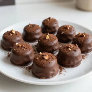 To make these tasty bites, you need a few key items: - 1 cup cream cheese, softened to room temperature - ½ cup powdered sugar - 1 teaspoon pure vanilla extract - ¼ cup sour cream - ½ cup finely crushed graham crackers - ½ cup semisweet chocolate chips - 1 tablespoon coconut oil - Pinch of salt These ingredients create a creamy filling that pairs perfectly with chocolate. The cream cheese gives richness. The powdered sugar adds sweetness, and the sour cream brings a slight tang. You can make your cheesecake bites even more fun with toppings. Here are some ideas: - Cocoa powder - Chopped nuts - Colorful sprinkles These toppings not only add flavor but also make your bites look amazing. You can mix and match to find your favorite combo. If you don&rsquo;t have an ingredient, here are some easy swaps: - Cream cheese: Use mascarpone for a lighter texture. - Powdered sugar: Granulated sugar can work if you blend it well. - Sour cream: Greek yogurt is a great alternative. - Semisweet chocolate: Dark chocolate adds a deeper flavor. These substitutes help you stay flexible in the kitchen. Feel free to explore and adjust based on what you have. {{ingredient_image_2}} Start by taking a medium mixing bowl. Add 1 cup of softened cream cheese. Next, mix in ½ cup of powdered sugar. Then, add 1 teaspoon of pure vanilla extract and ¼ cup of sour cream. Use an electric mixer to beat everything on medium speed. Keep mixing until the mixture is smooth and creamy. Make sure there are no lumps left. This step gives the cheesecake its rich texture. Once it&rsquo;s creamy, fold in ½ cup of finely crushed graham crackers with a spatula. This adds flavor and texture. Be gentle so you don&rsquo;t lose the air you just whipped in. The mixture should be thick but spreadable. Now it&rsquo;s time to shape the cheesecake mixture. Use a small cookie scoop or a spoon. Take about a tablespoon of the mixture and roll it into a ball. Aim for about 1 inch in size. This keeps each bite uniform and easy to eat. Place the rolled balls on a baking sheet lined with parchment paper. This stops them from sticking. Once the tray is full, put it in the freezer. Let the bites chill for at least 30 minutes. They should feel firm when you touch them. This step helps the coating stick better later. For the chocolate coating, grab a microwave-safe bowl. Add ½ cup of semisweet chocolate chips and 1 tablespoon of coconut oil. The oil helps the chocolate melt smoothly. Microwave the bowl on medium power in 20-second bursts. Stir well after each burst until the chocolate is fully melted and smooth. Now, take the frozen cheesecake balls out of the freezer. Using a fork, dip each ball into the melted chocolate. Make sure to coat each ball fully. Let any extra chocolate drip off before placing them back on the parchment paper. While the chocolate is still wet, sprinkle your favorite toppings. You can use cocoa powder, chopped nuts, or colorful sprinkles. These add fun flavors and make your bites look great. Finally, put the tray back in the fridge for at least 15 minutes. This helps the chocolate set. Enjoy your tasty treats! To make a smooth filling, use room temperature cream cheese. Cold cream cheese lumps up and makes mixing hard. Beat the cream cheese with powdered sugar and vanilla until creamy. Add sour cream for a rich taste. Fold in crushed graham crackers gently. This keeps the mixture light and fluffy. Aim for a thick, yet spreadable, consistency. Use a microwave-safe bowl for melting chocolate. Mix in coconut oil to keep it smooth. Heat chocolate in 20-second bursts, stirring after each. This helps avoid burning. If you see lumps, keep stirring; they will melt away. The chocolate should be shiny and fluid when ready. Don&rsquo;t rush this step; take your time for the best results! A great presentation makes any dessert shine. Use a nice platter to display your cheesecake bites. Dust cocoa powder or drizzle melted chocolate on top for flair. You can also sprinkle chopped nuts or colorful sprinkles for a fun touch. Keep the bites chilled until serving. This maintains the chocolate&rsquo;s shine and keeps the cheesecake firm. Enjoy the smiles when you serve these tasty treats! Pro Tips Chill for Better Coating: Ensure your cheesecake balls are completely frozen before dipping them in chocolate. This helps the chocolate to set quickly and provides a smooth, even coating. Choose Quality Chocolate: Use high-quality chocolate for melting to enhance the flavor of your cheesecake bites. Dark chocolate can also be a delicious alternative to semisweet chocolate. Experiment with Flavors: Feel free to add different flavor extracts, such as almond or orange, into the cheesecake mixture for a unique twist on the classic flavor. Customize Toppings: Get creative with your toppings! Try crushed pretzels, coconut flakes, or even edible glitter for a festive touch that will elevate your cheesecake bites. {{image_4}} You can change the flavor of your cheesecake bites easily. Here are some fun ideas: - Chocolate Mint: Add a few drops of mint extract to the cream cheese mix. - Lemon Zest: Mix in some lemon zest for a refreshing twist. - Berry Bliss: Blend in some berry puree for fruity goodness. - Coffee Lovers: Stir in espresso powder for a rich, coffee flavor. These flavors keep things interesting. Each bite can surprise your taste buds! While semisweet chocolate is great, you have many options. Here are some ideas: - White Chocolate: This adds a sweet and creamy layer. - Dark Chocolate: For a richer taste, dark chocolate works well. - Yogurt Coating: Use melted yogurt chips for a tangy touch. For toppings, try these: - Chopped Nuts: Add crunch with almonds, walnuts, or pecans. - Cocoa Powder: A sprinkle gives a nice chocolate boost. - Sprinkles: Use colorful sprinkles for a fun look. Mix and match coatings and toppings for your perfect bite! Want a lighter treat? You can easily make your cheesecake bites healthier. Here&rsquo;s how: - Use Greek Yogurt: Swap cream cheese with Greek yogurt for less fat. - Natural Sweeteners: Use honey or maple syrup instead of powdered sugar. - Whole Grain Crackers: Choose whole-grain graham crackers for better fiber. These changes keep the flavor but reduce calories. Enjoy your tasty treats guilt-free! To keep your chocolate covered cheesecake bites fresh, store them in an airtight container. Place a layer of parchment paper between layers to avoid sticking. This keeps them safe and tasty. You can store them in the fridge or freezer, depending on how soon you plan to eat them. Refrigerating your cheesecake bites is great for short-term storage. They will stay fresh for about a week. If you want to keep them longer, freezing is the way to go. When frozen, they can last up to three months! Just make sure to wrap them well to avoid freezer burn. The shelf life of chocolate covered cheesecake bites depends on how you store them. In the fridge, they last about 5 to 7 days. In the freezer, they can last up to three months. For best results, always use fresh ingredients. Avoid leaving them out for too long, as the chocolate can melt or become sticky. You can make cheesecake bites without graham crackers by using nuts or oats. Try finely ground almonds or walnuts for a nutty base. Alternatively, you can use crushed cookies like Oreos for a different flavor. Just mix these alternative ingredients into the cream cheese filling as you would with graham crackers. This keeps the bites creamy and delicious while changing the taste and texture. Yes, you can use milk chocolate instead of semisweet chocolate. Milk chocolate will give your bites a sweeter taste and a creamier texture. However, be aware that the flavor of the cheesecake might be less rich. If you prefer a sweeter treat, milk chocolate is a great choice. Just melt it the same way as semisweet chocolate, and dip your cheesecake bites. Chocolate-covered cheesecake bites can last about one week in the fridge. Make sure to store them in an airtight container to keep them fresh. If you want them to last longer, consider freezing them. They can stay good for up to three months in the freezer. Just thaw them in the fridge before serving for the best taste and texture. You learned how to make delicious chocolate covered cheesecake bites. We covered essential ingredients, simple steps, and helpful tips. I shared flavor variations and storage advice too. By following this guide, you can create tasty treats for any occasion. Enjoy personalizing your bites with fun toppings. Whether you want a classic or a healthier version, these bites will impress everyone. Now, get started and make your own delightful creations!